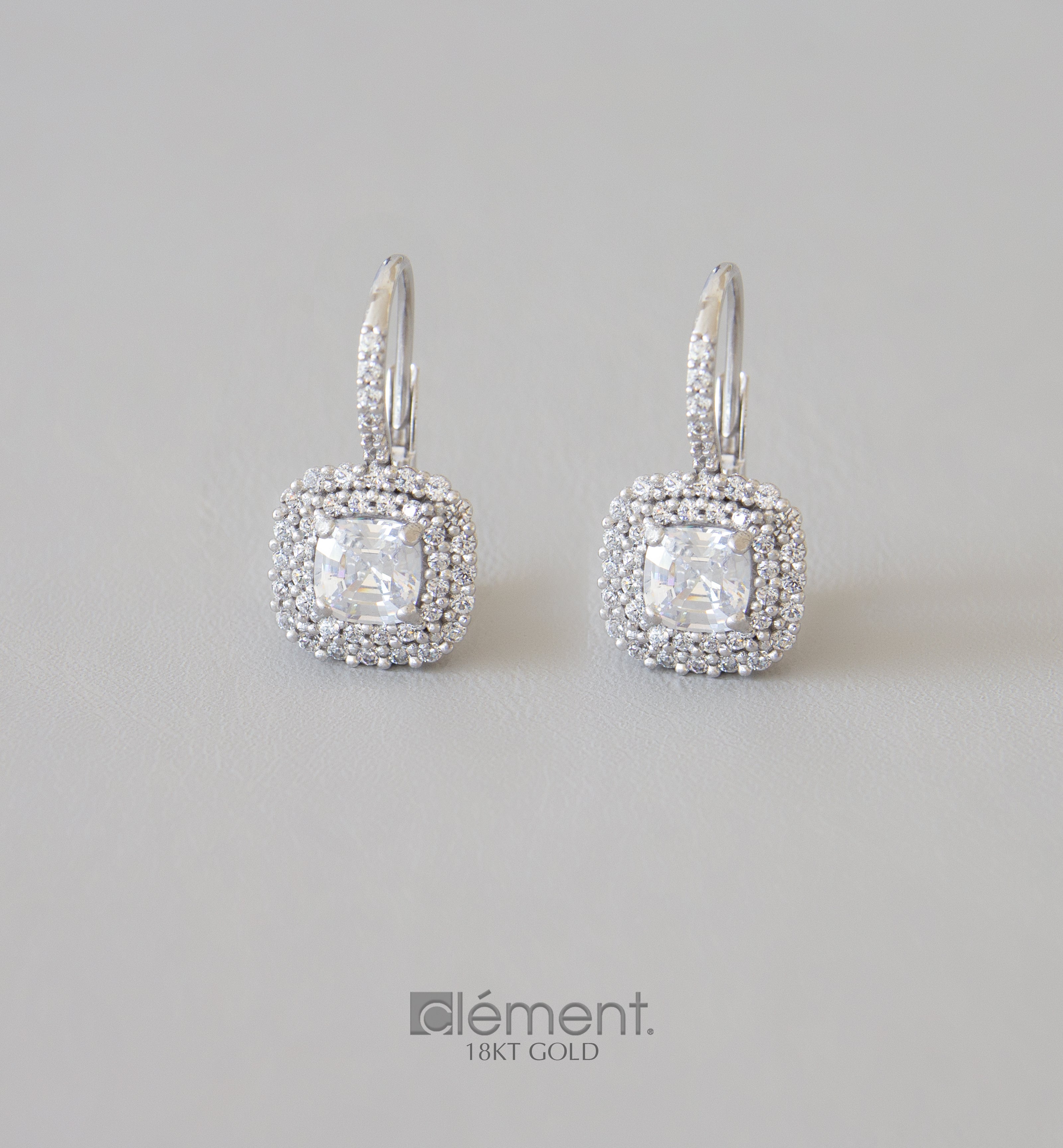 18ct White Gold Earrings with CZ Stones