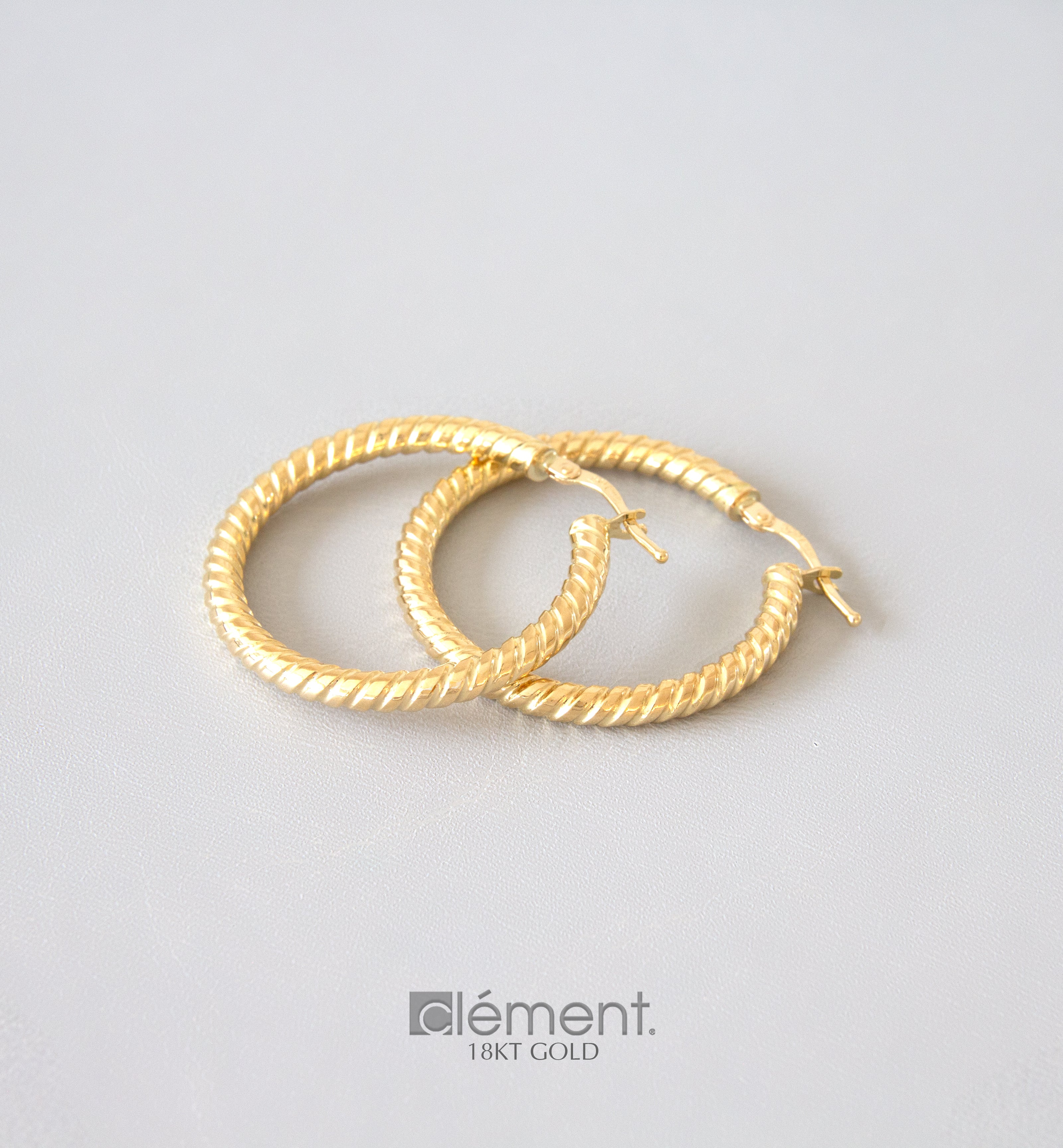 18ct Yellow Gold Design Hoop Earrings