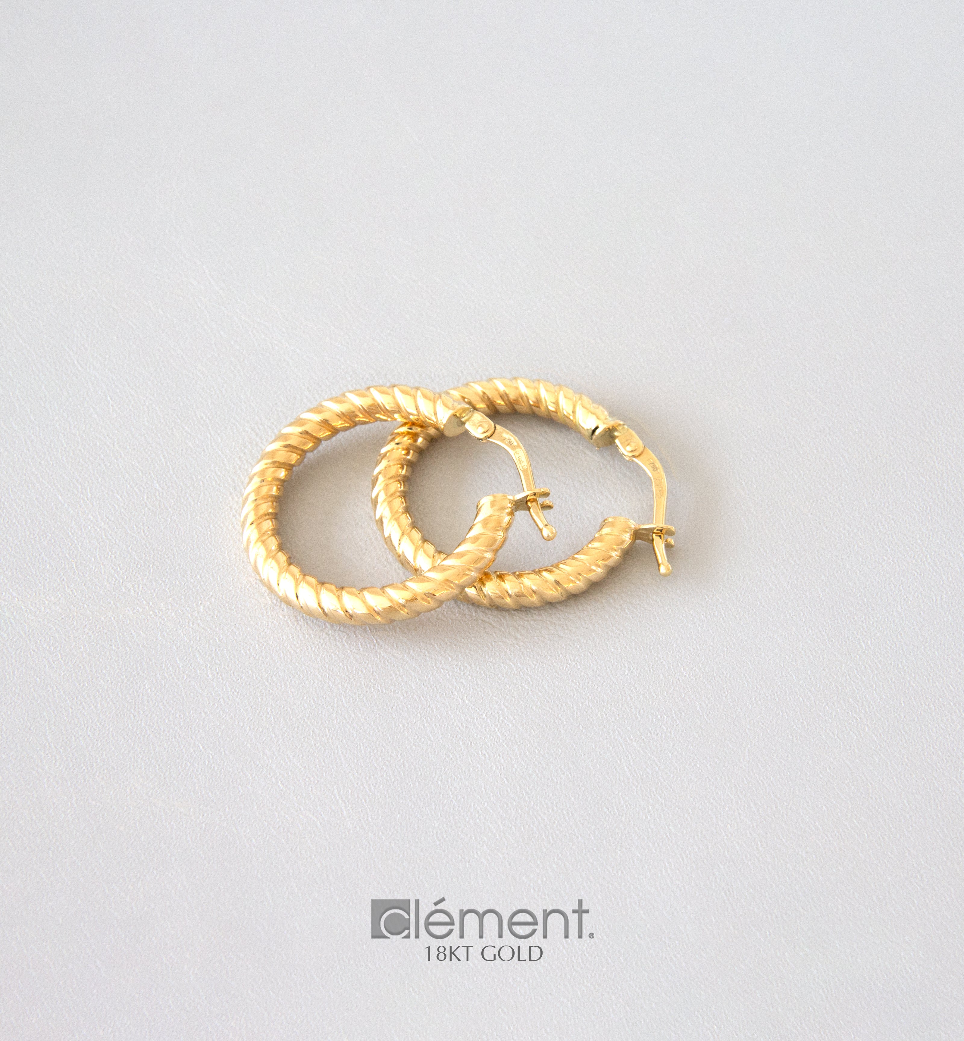 18ct Yellow Gold Design Hoop Earrings