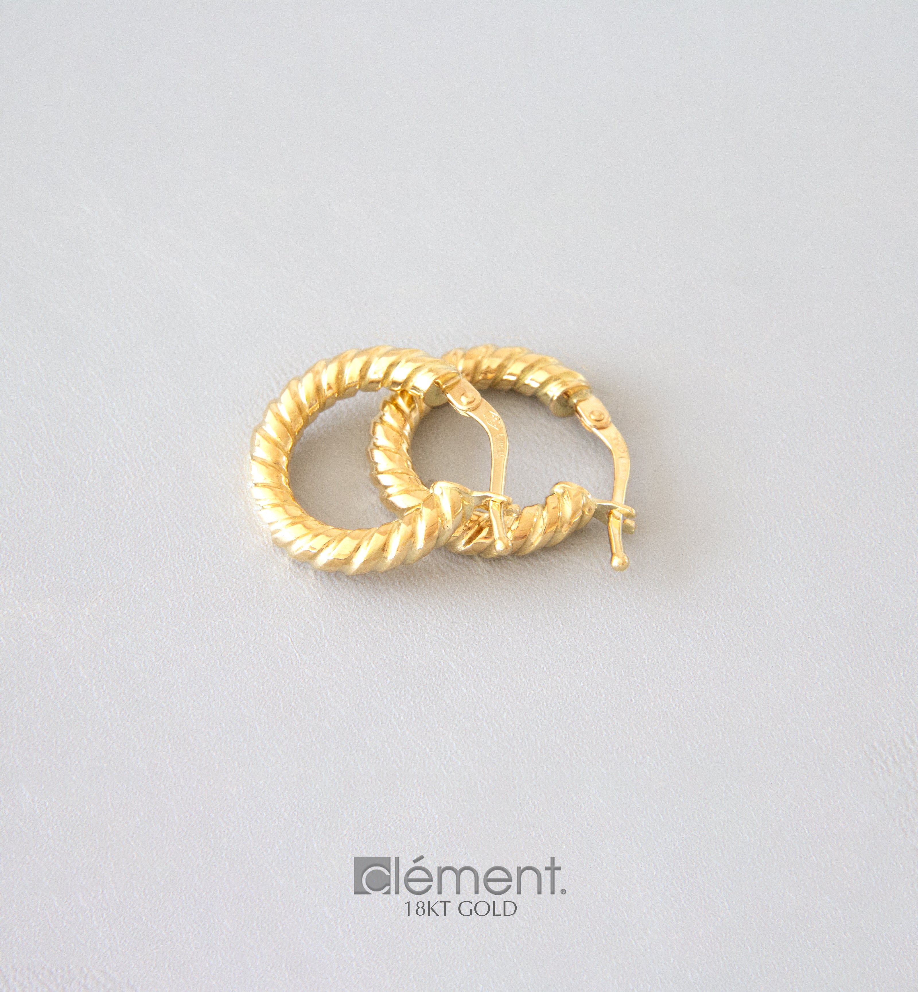 18ct Yellow Gold Design Hoop Earrings