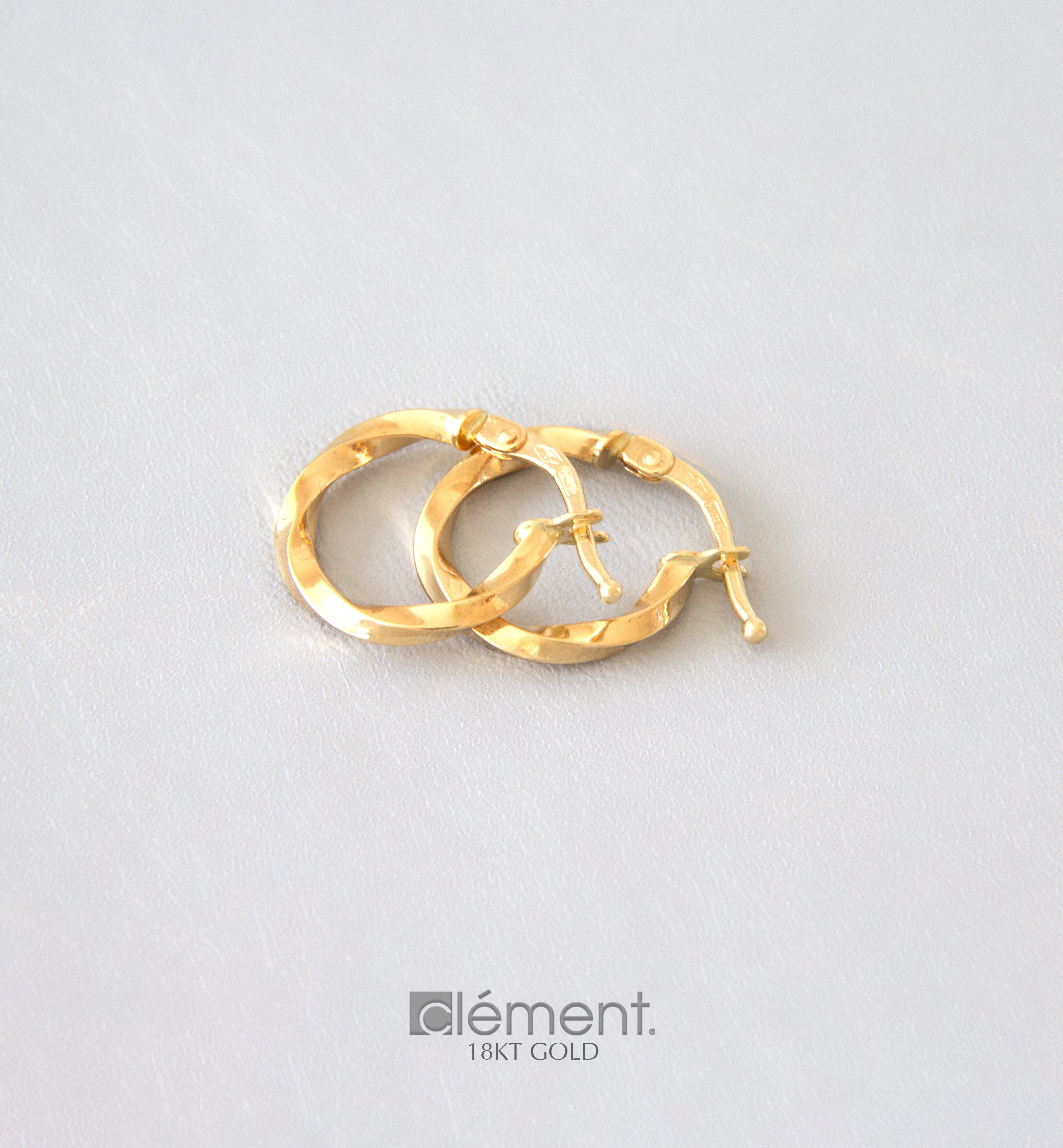 18ct Yellow Gold Design Hoop Earrings