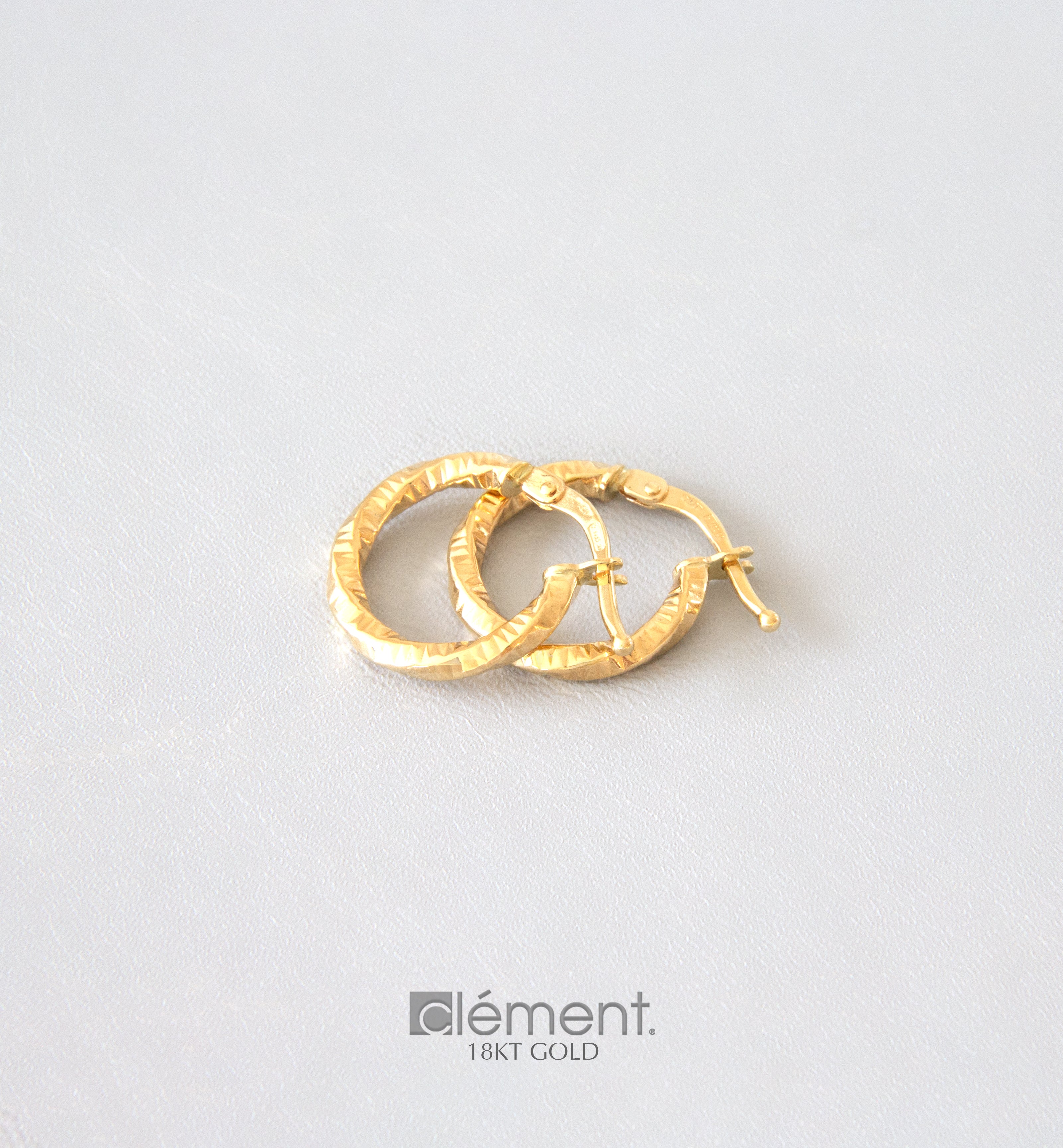 18ct Yellow Gold Design Hoop Earrings