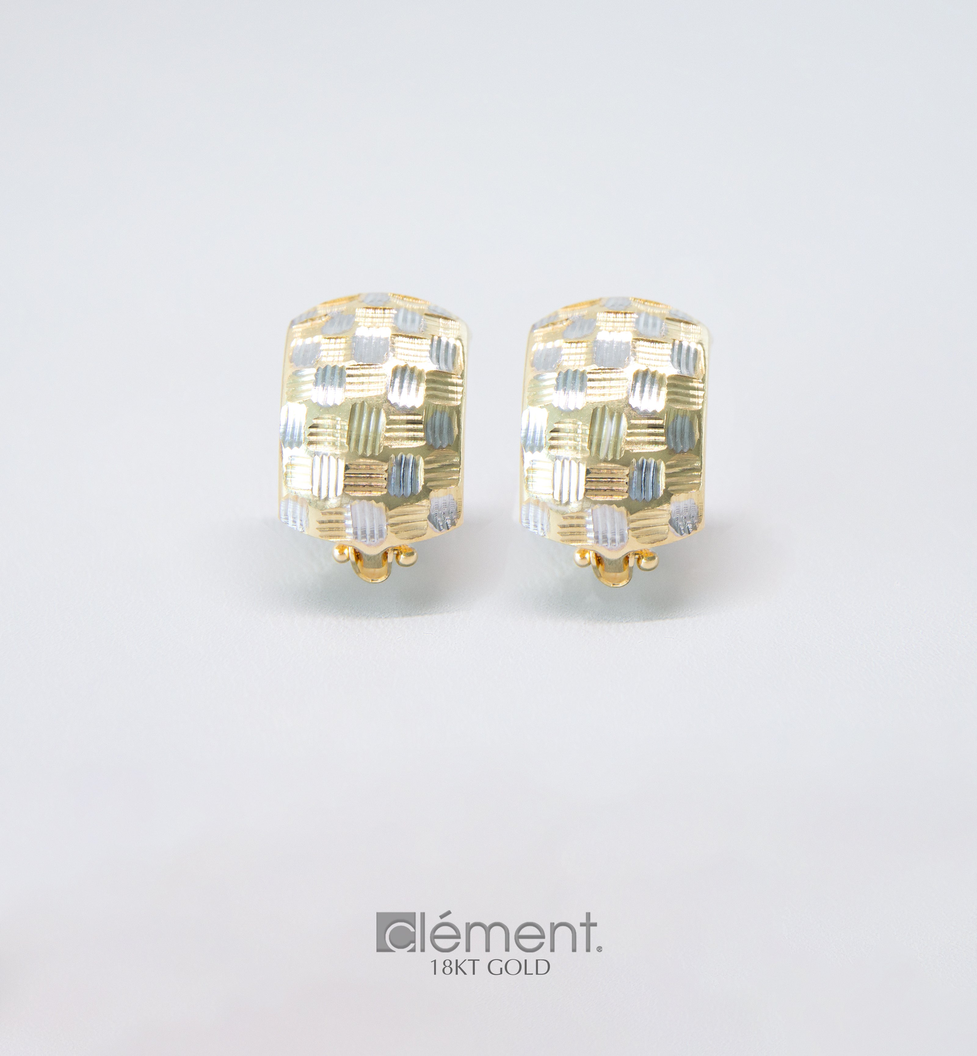 18ct Gold Two-Tone Design Earrings