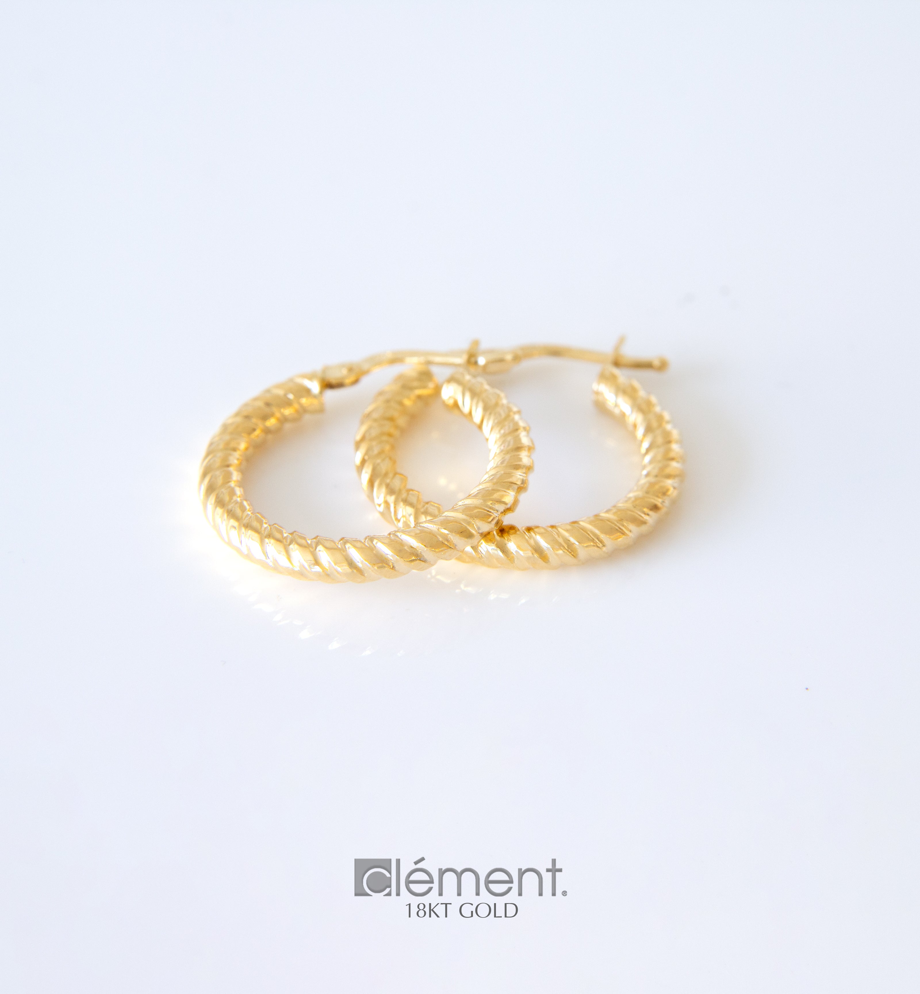 18ct Yellow Gold Design Hoop Earrings