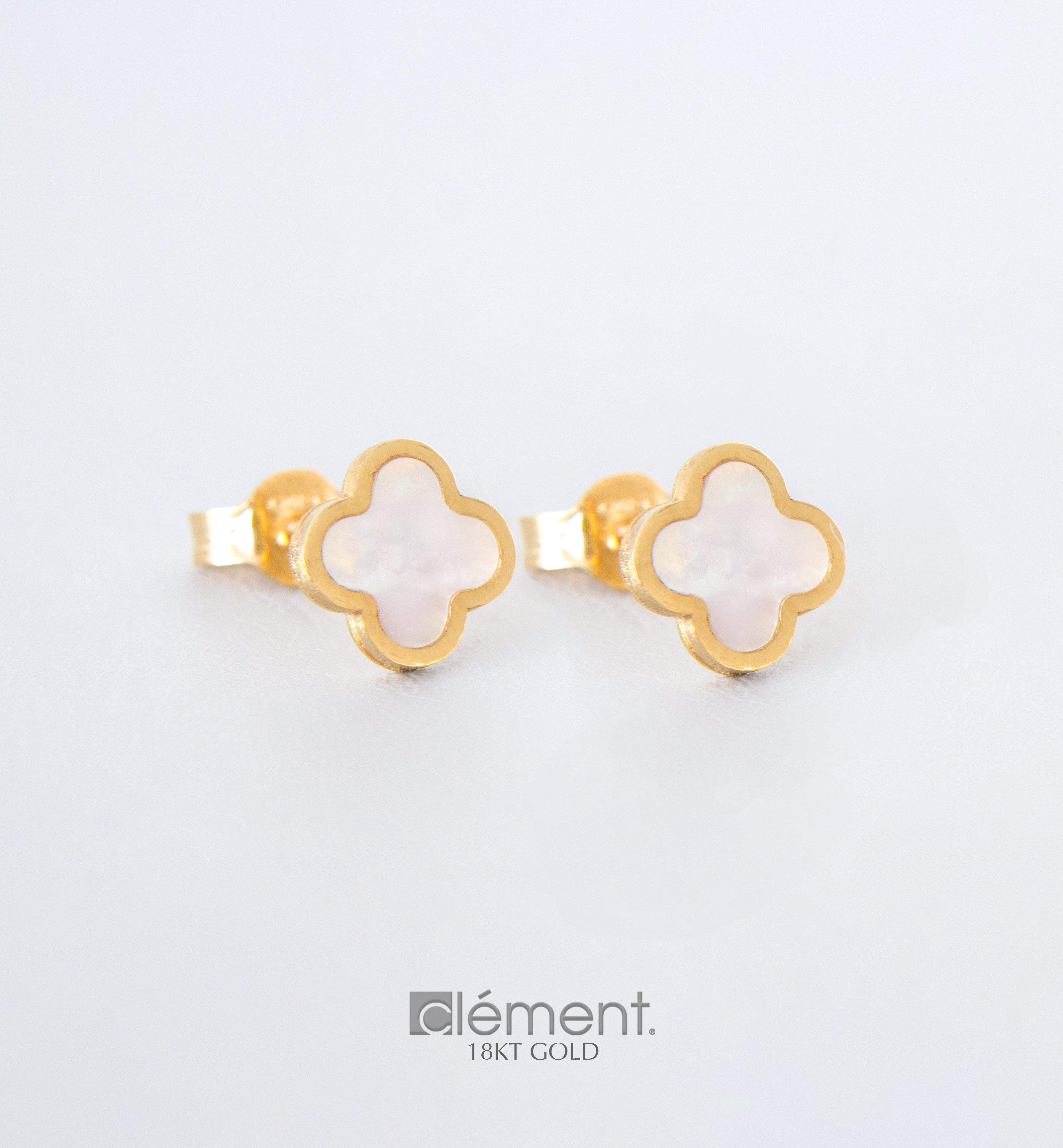 18ct Yellow Gold Mother of Pearl Earrings