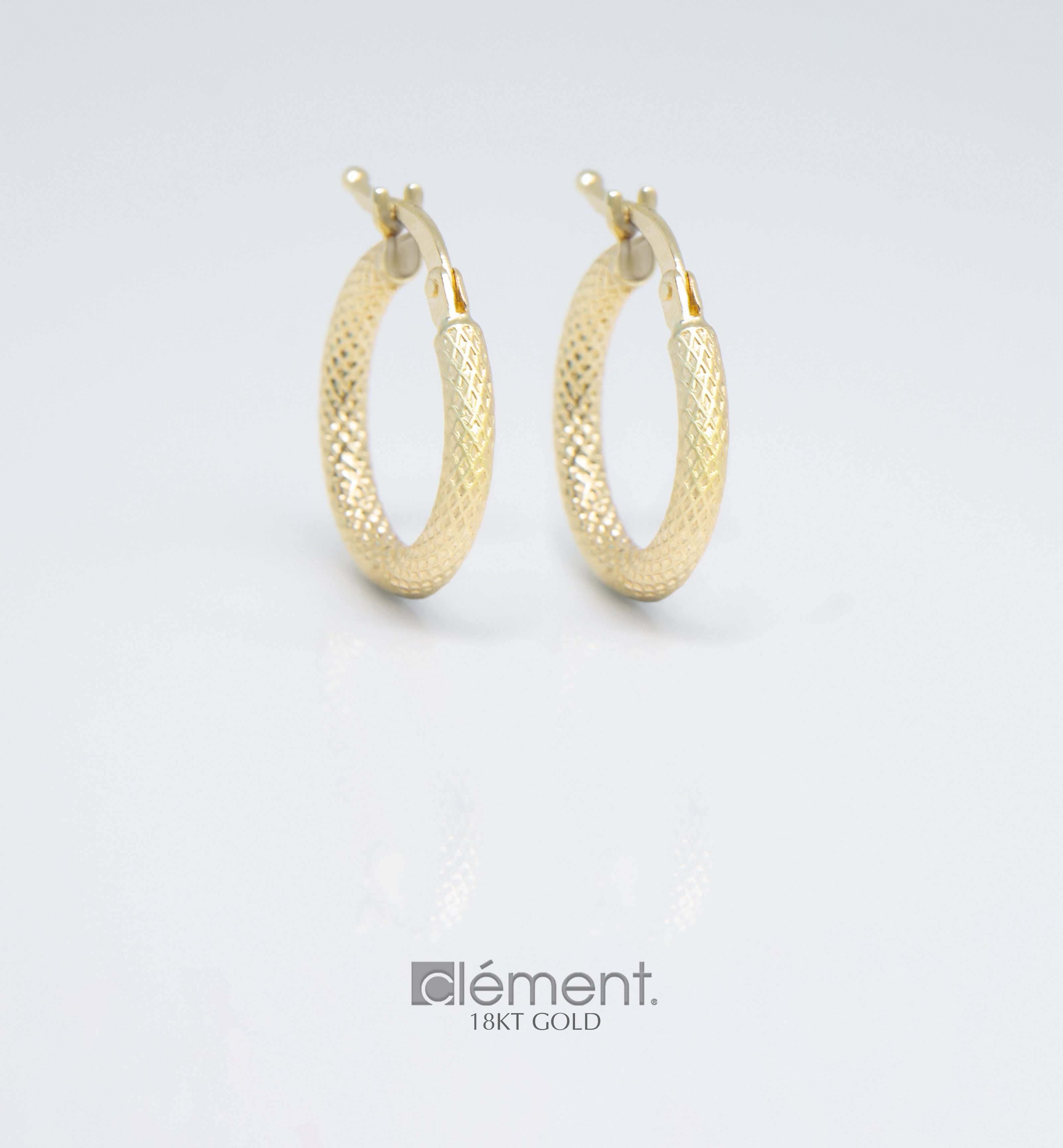 18ct Gold Design Hoop Earrings