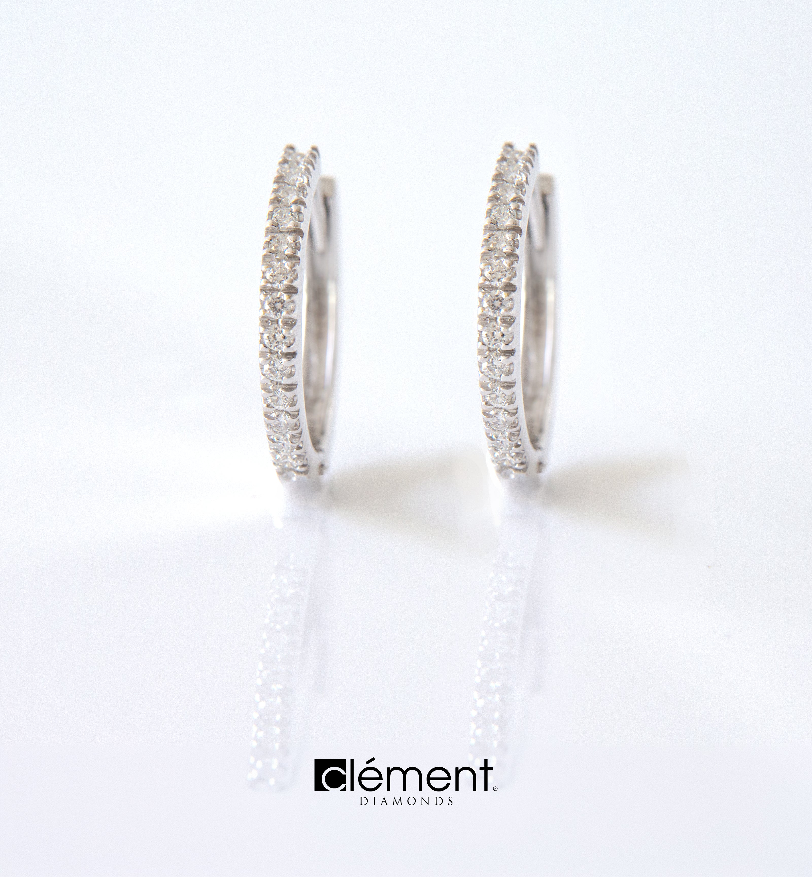 18ct White Gold Natural Diamond Hoop Earrings