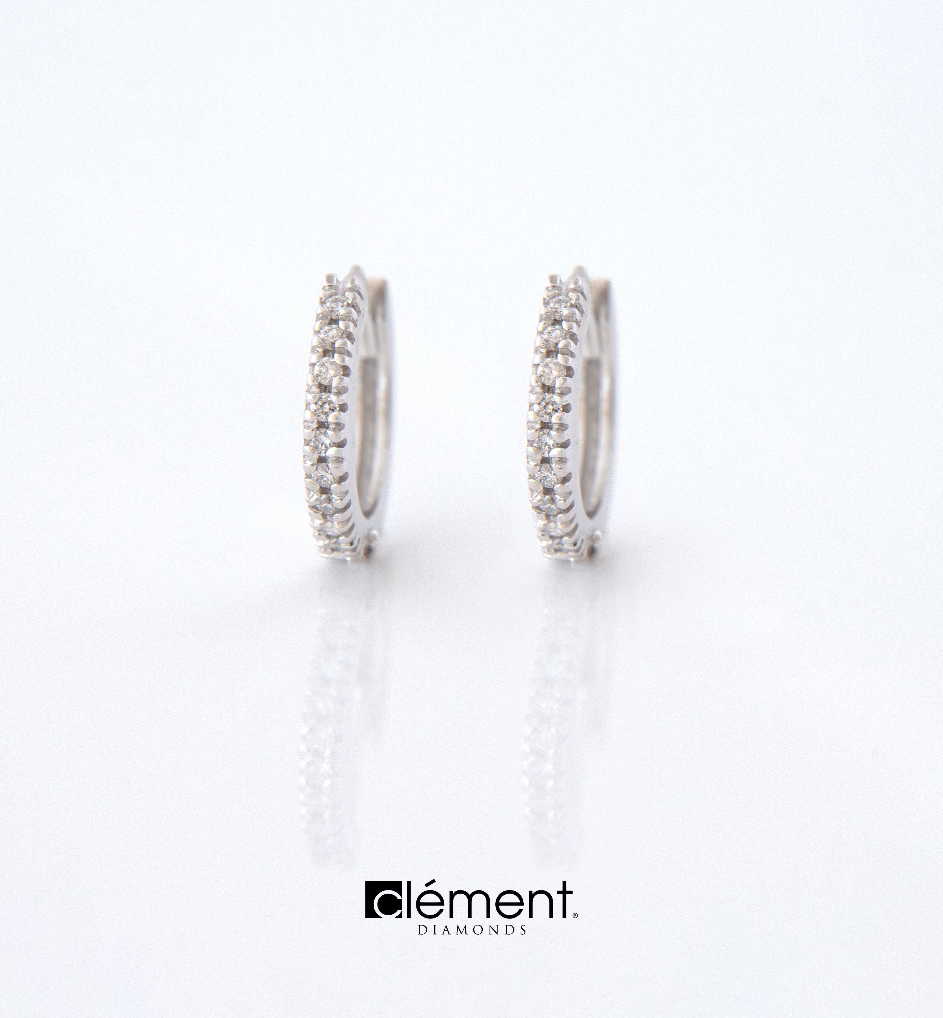 18ct White Gold Natural Diamond Hoop Earrings