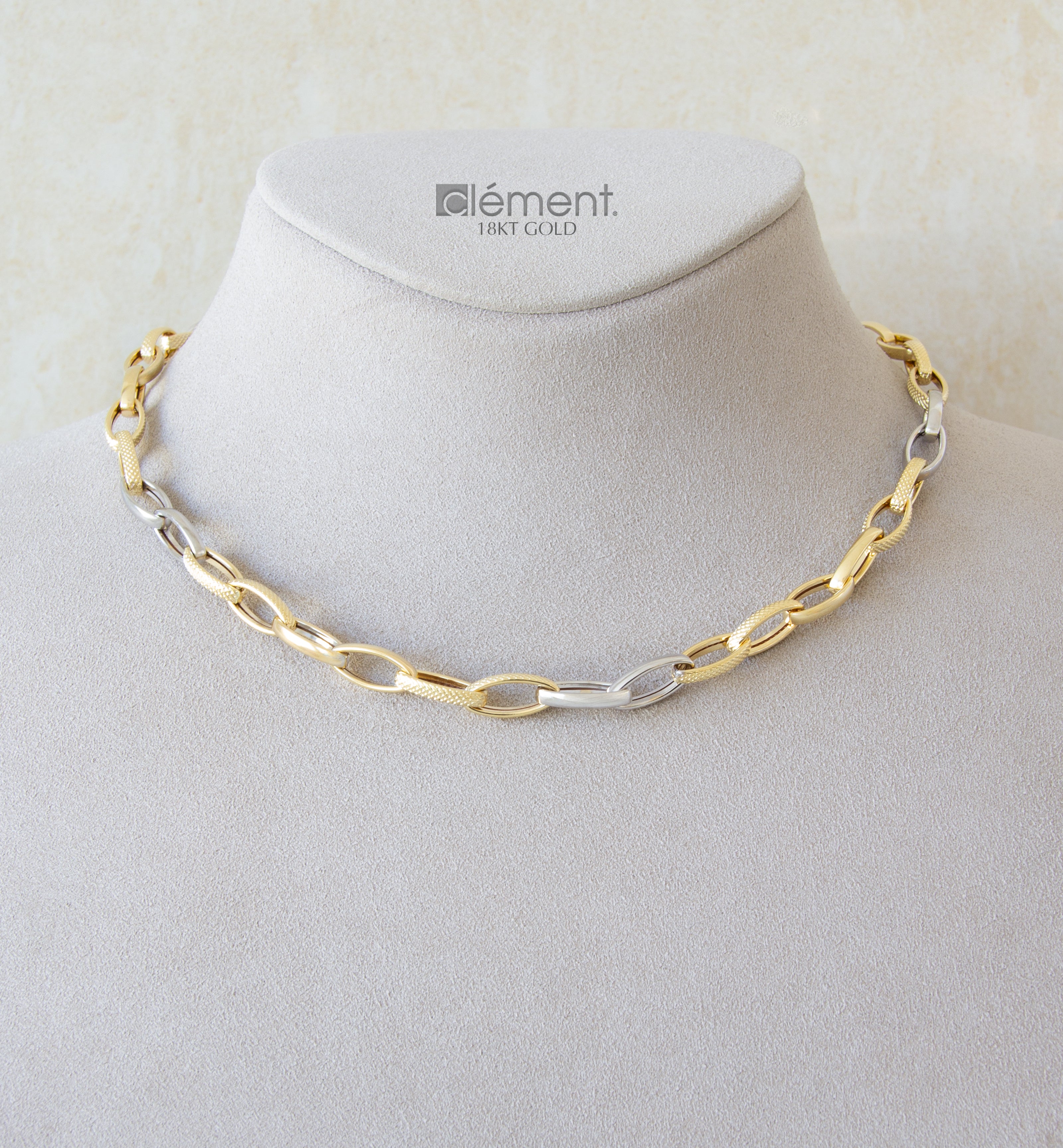 18ct Gold Two-Tone Link Necklace