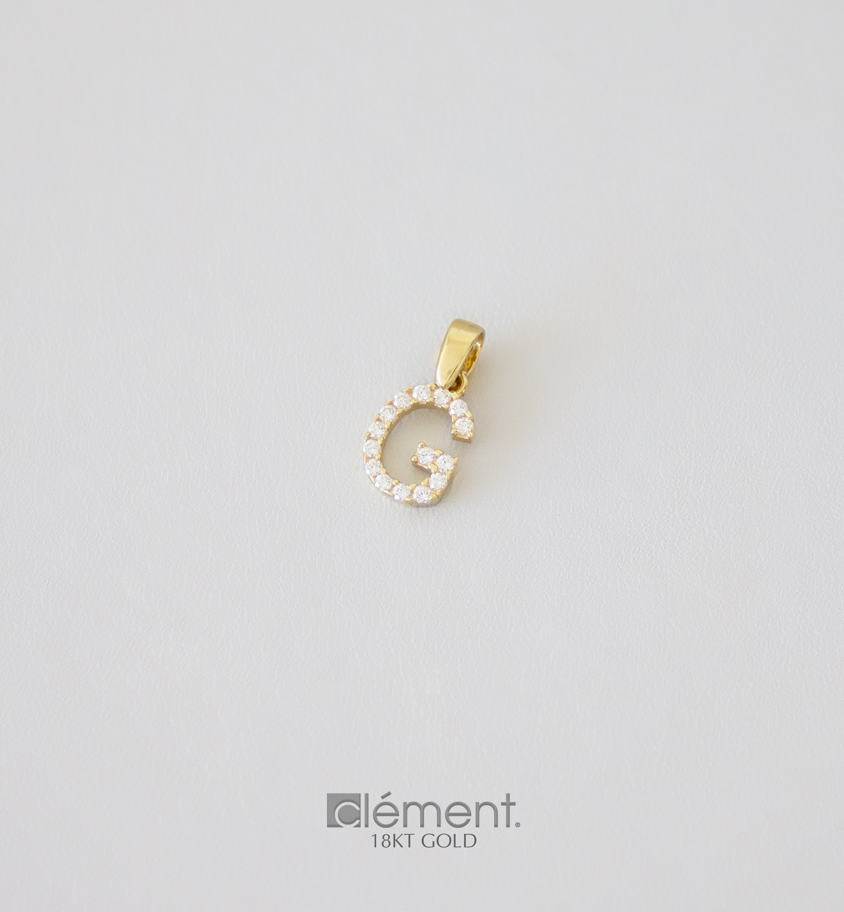 18ct Yellow Gold Initial G With Cubic Zircon Stones