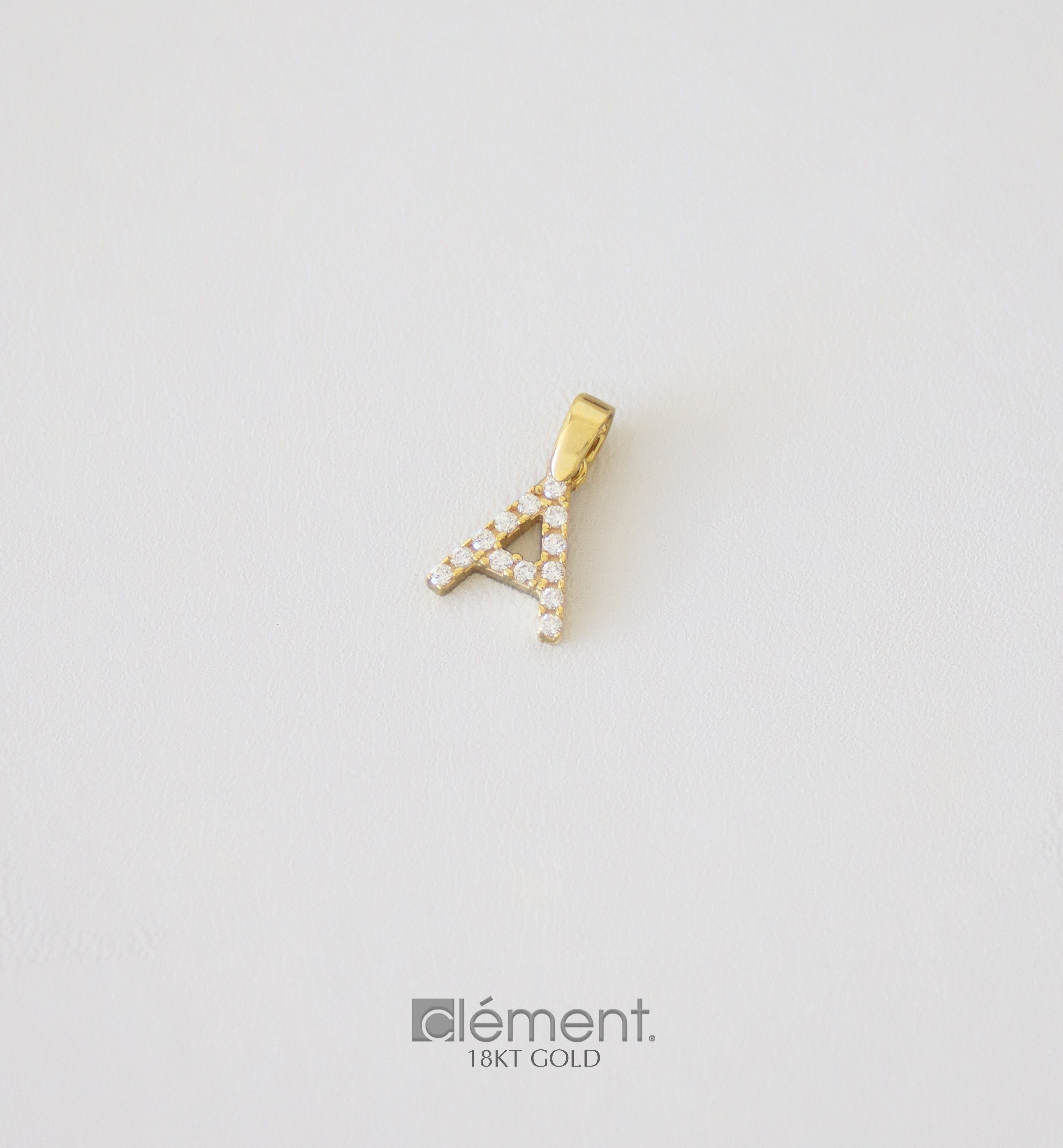 18ct Yellow Gold Initial A With Cubic Zircon Stones