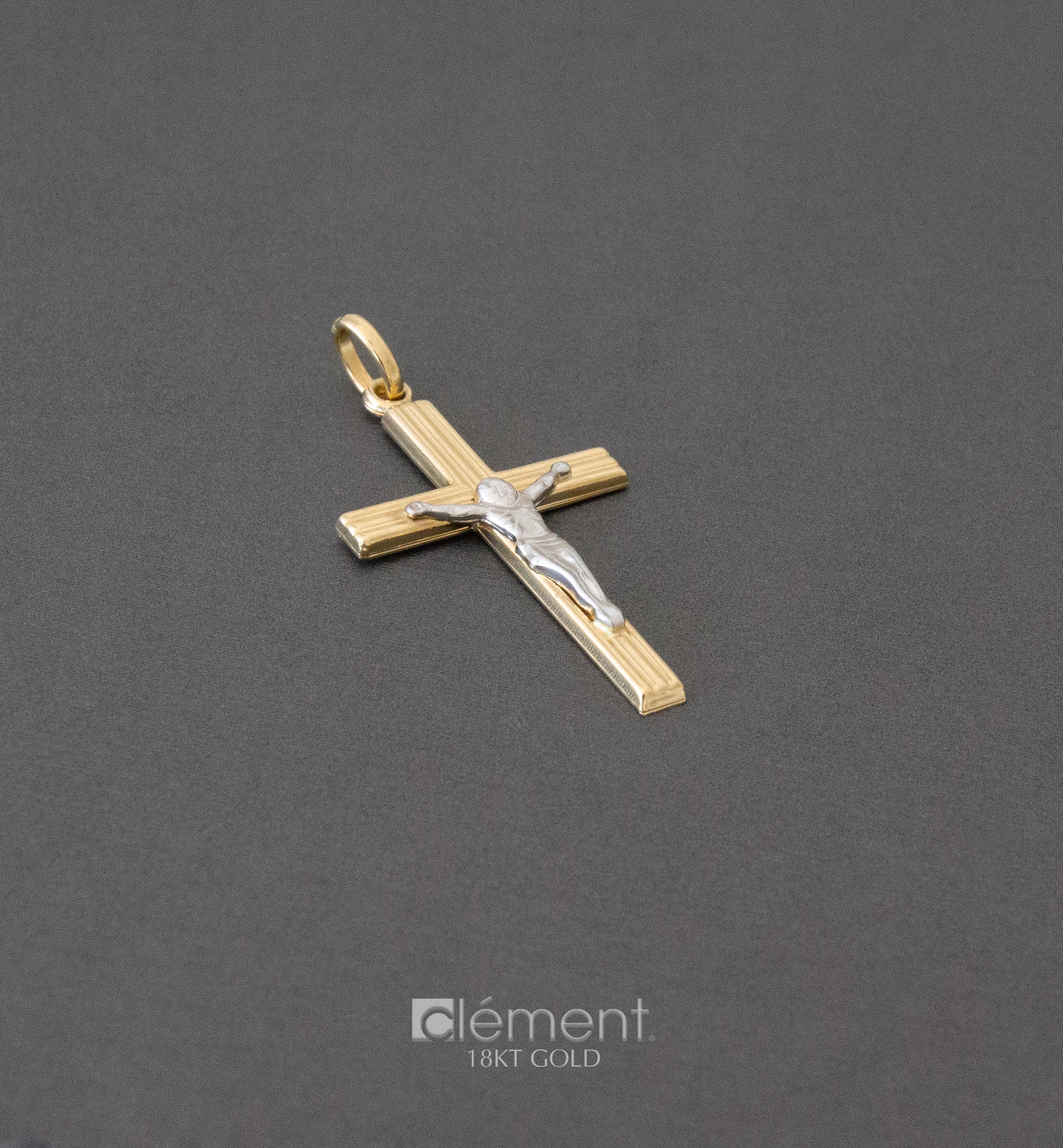 Sale - Vintage Cross Necklace - Retro 14k Yellow Gold Engraved Etched – MJV