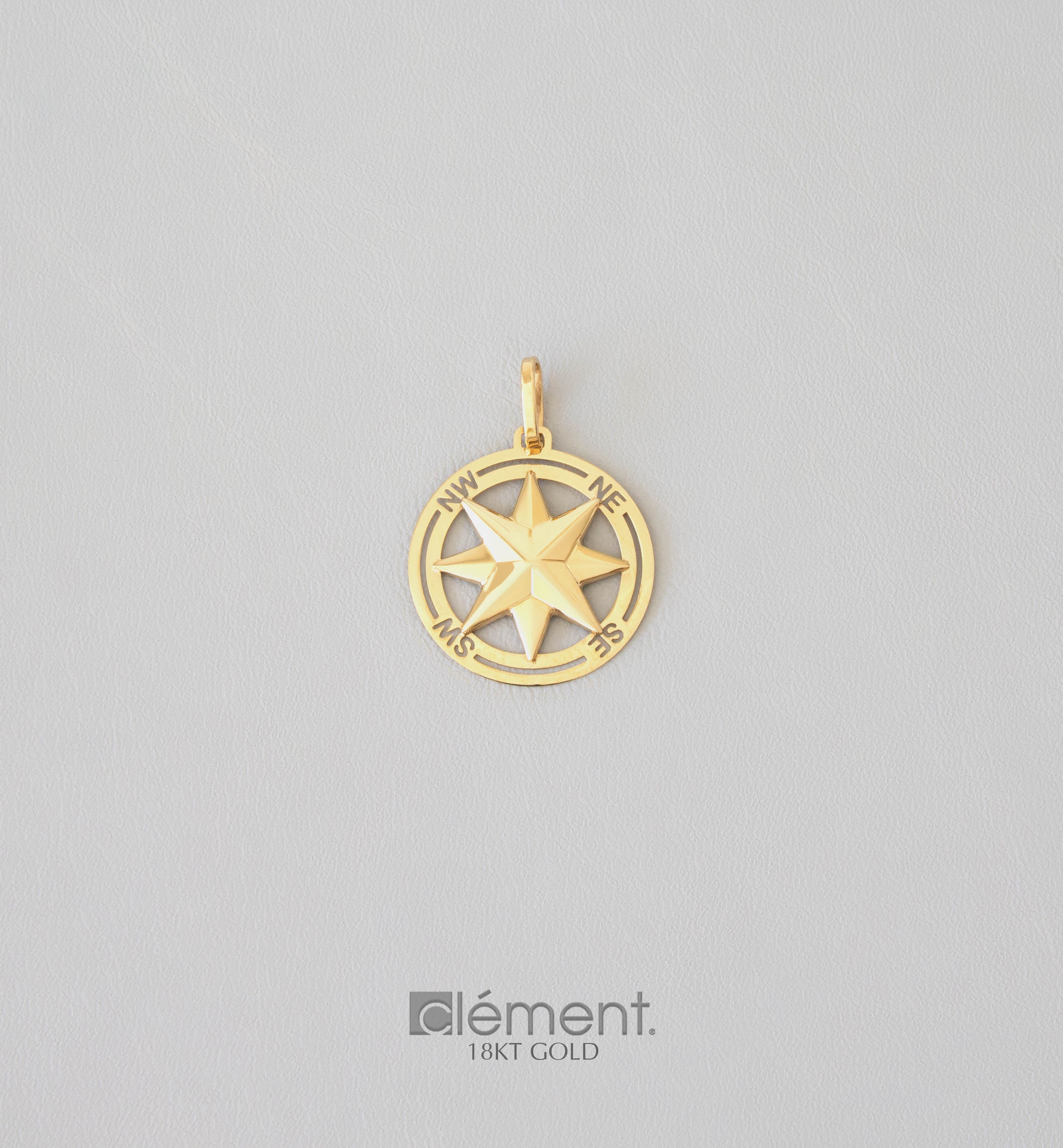 18ct Yellow Gold Compass Pendant