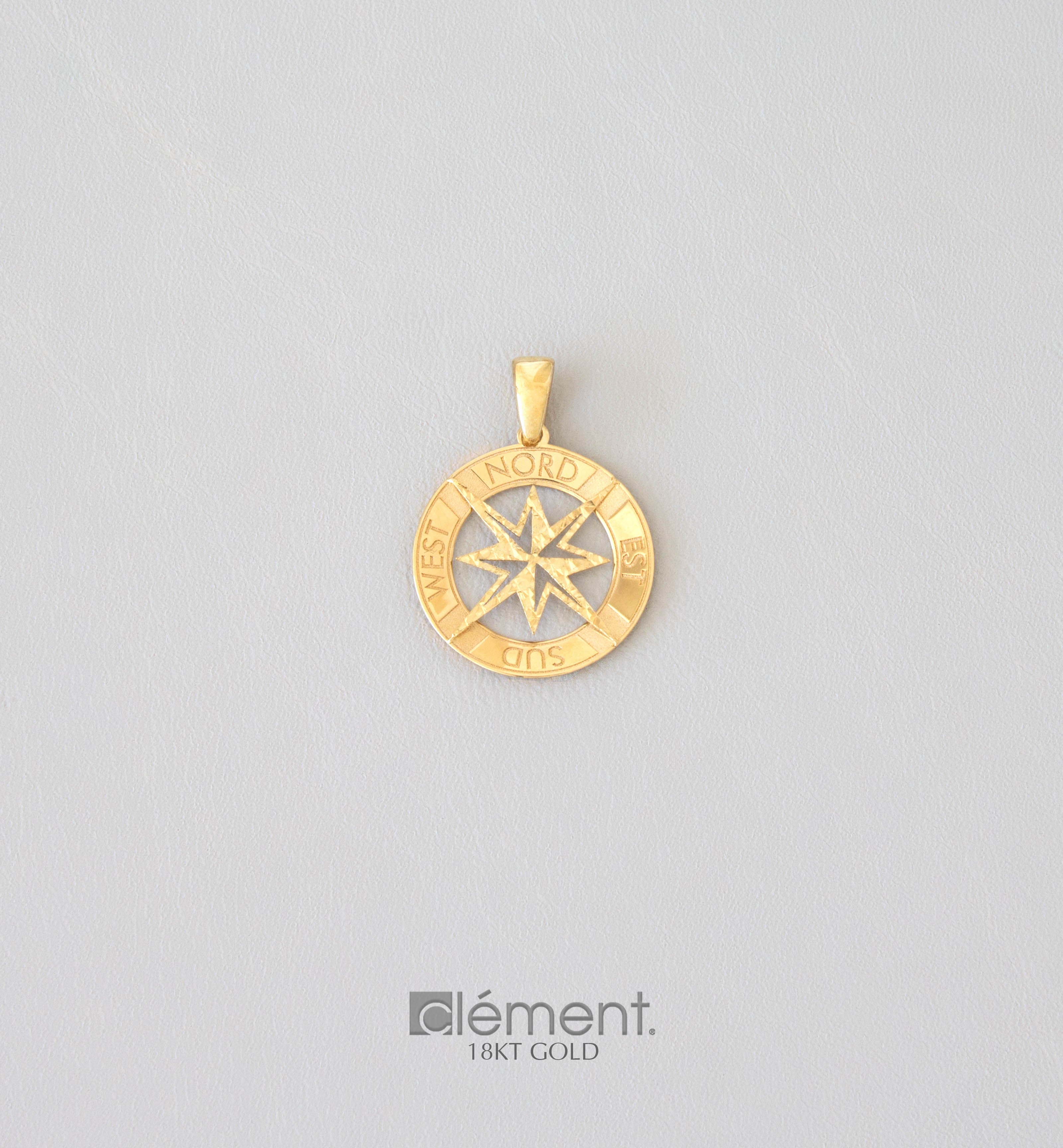 18ct Yellow Gold Compass Pendant