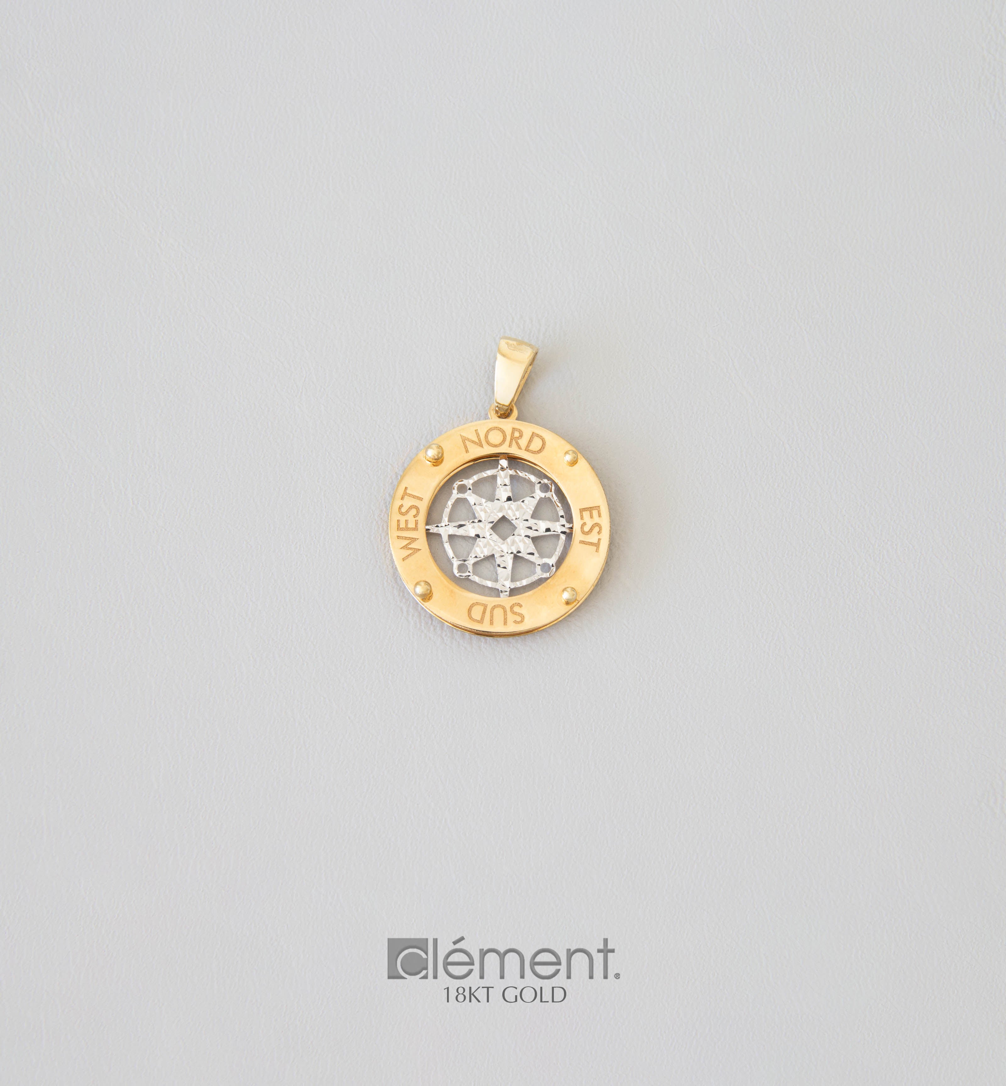 18ct Yellow Gold Compass Pendant