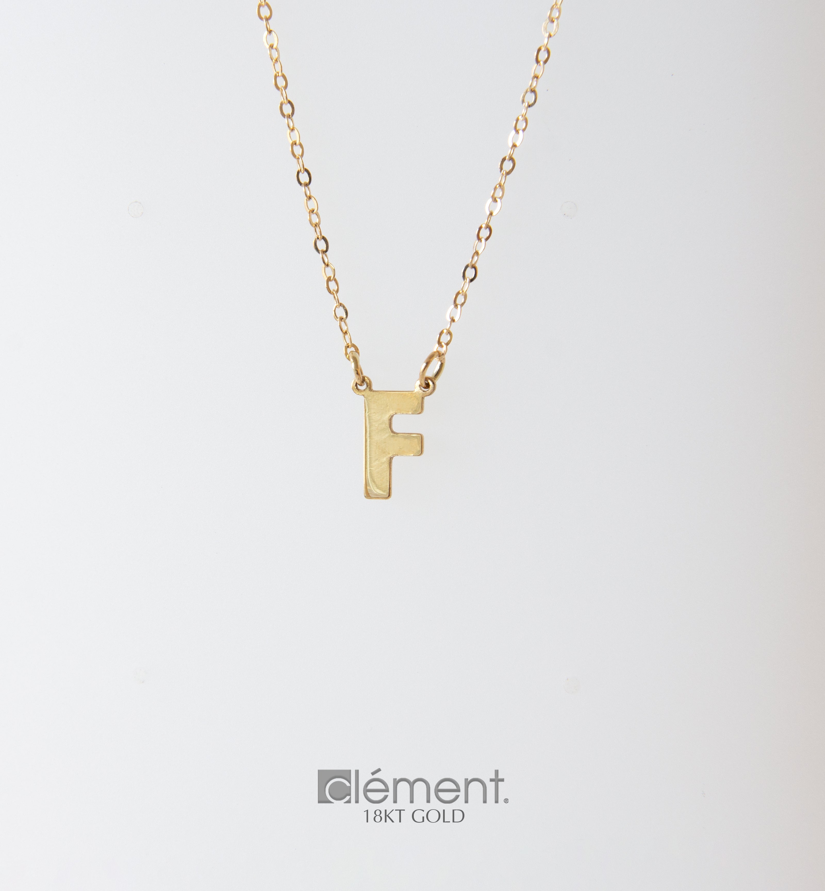 18ct Yellow Gold Letter F