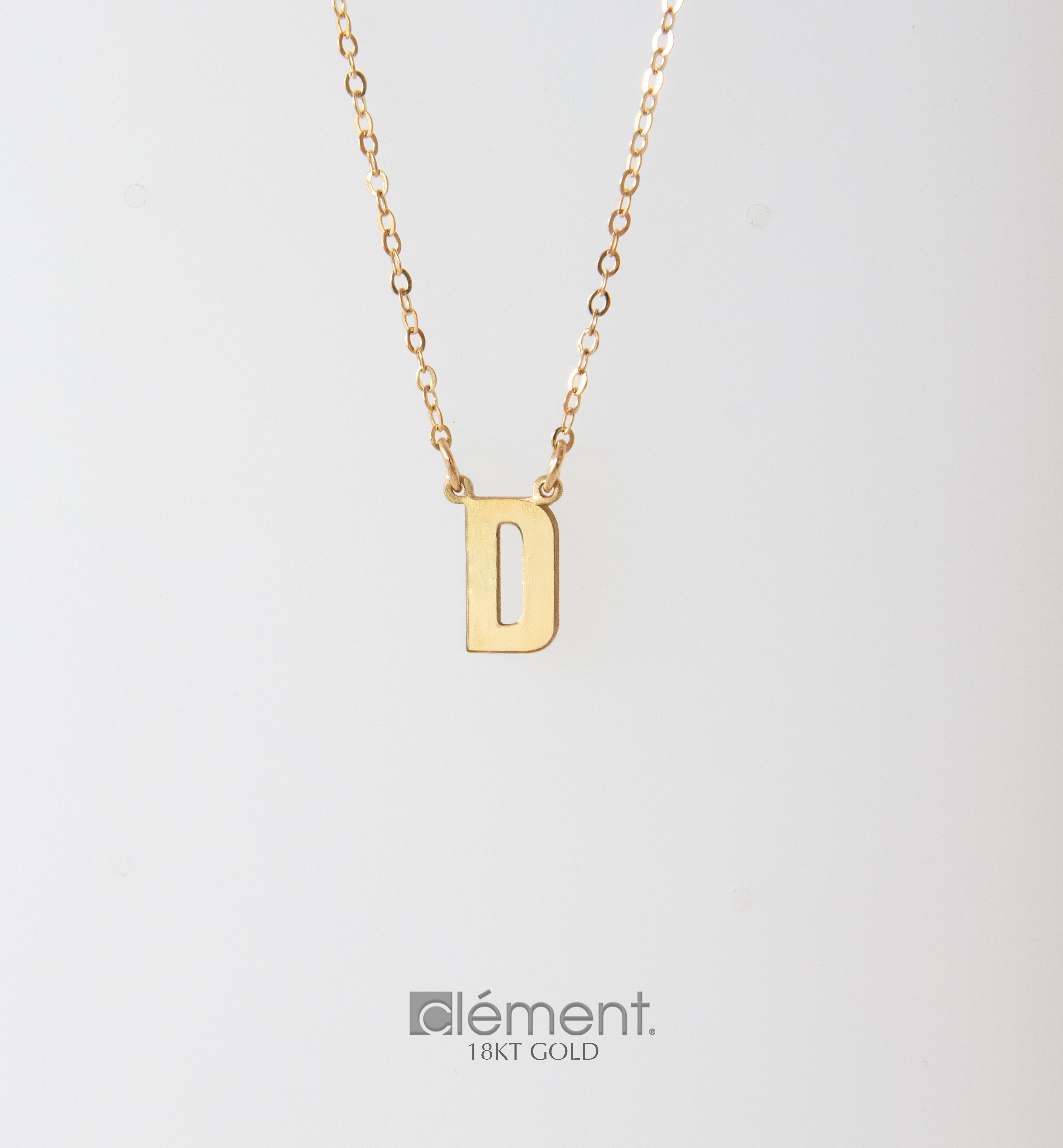 18ct Yellow Gold Letter D