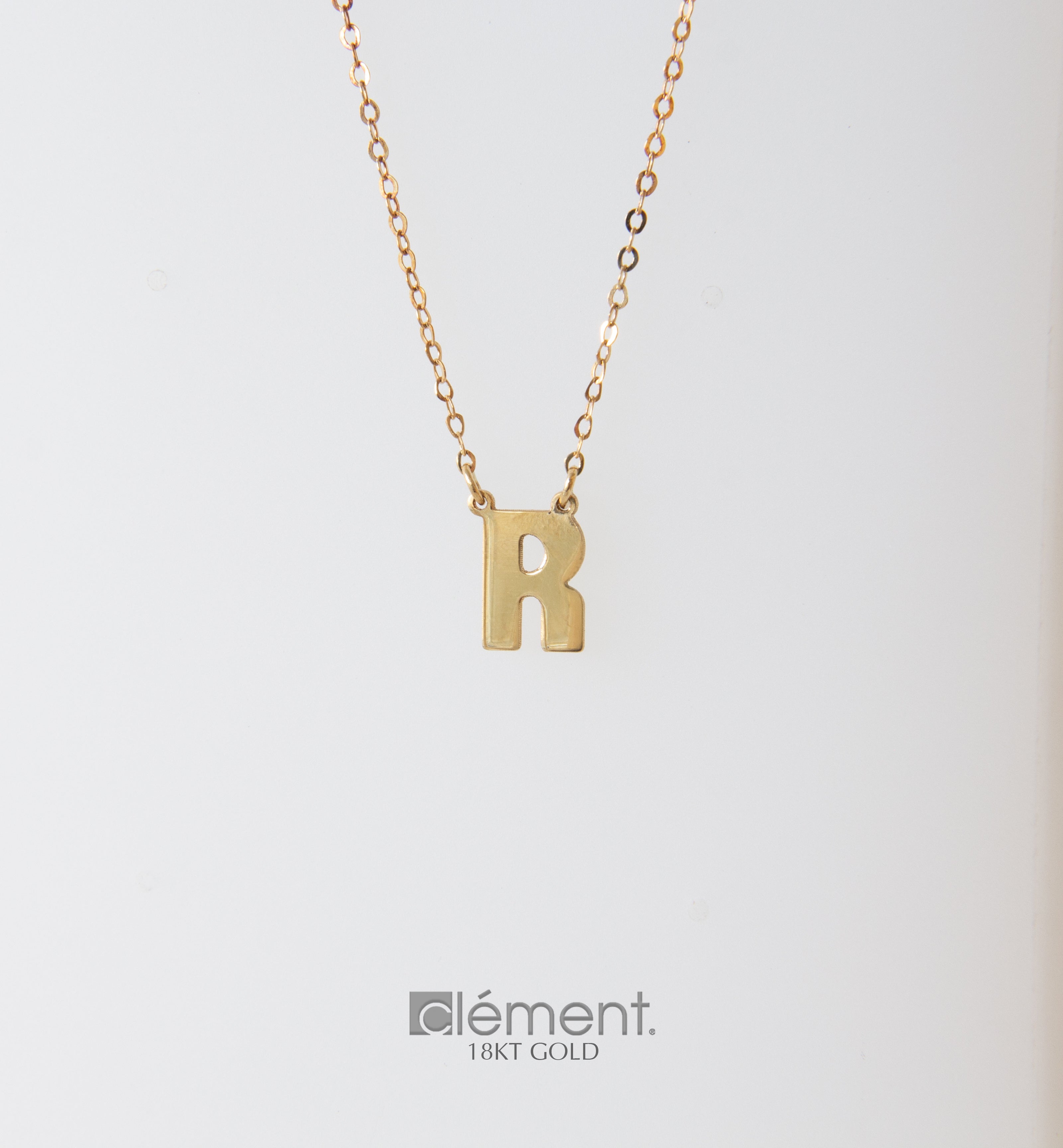 18ct Yellow Gold Letter R