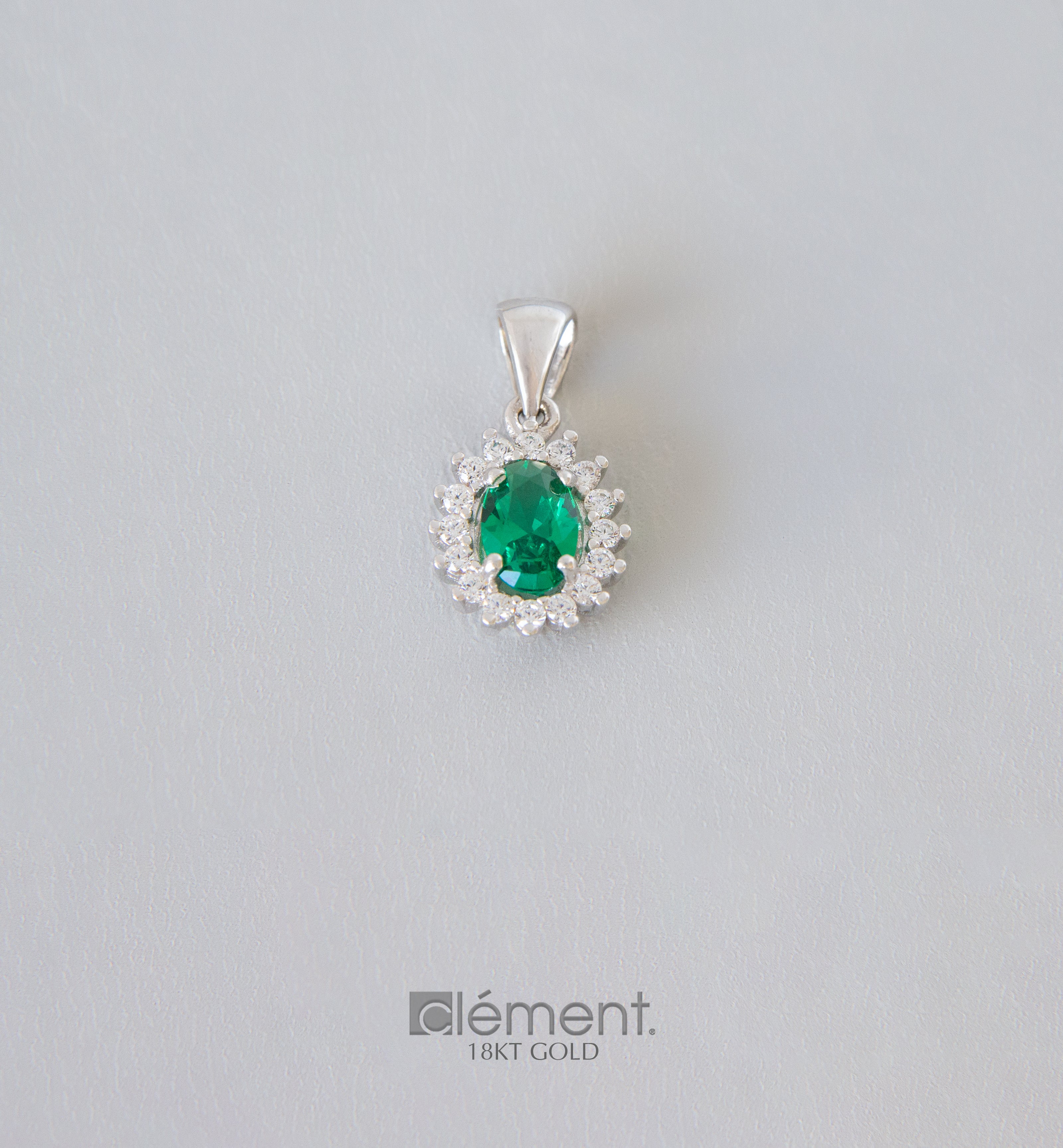 18ct White Gold Pendant with CZ Stones