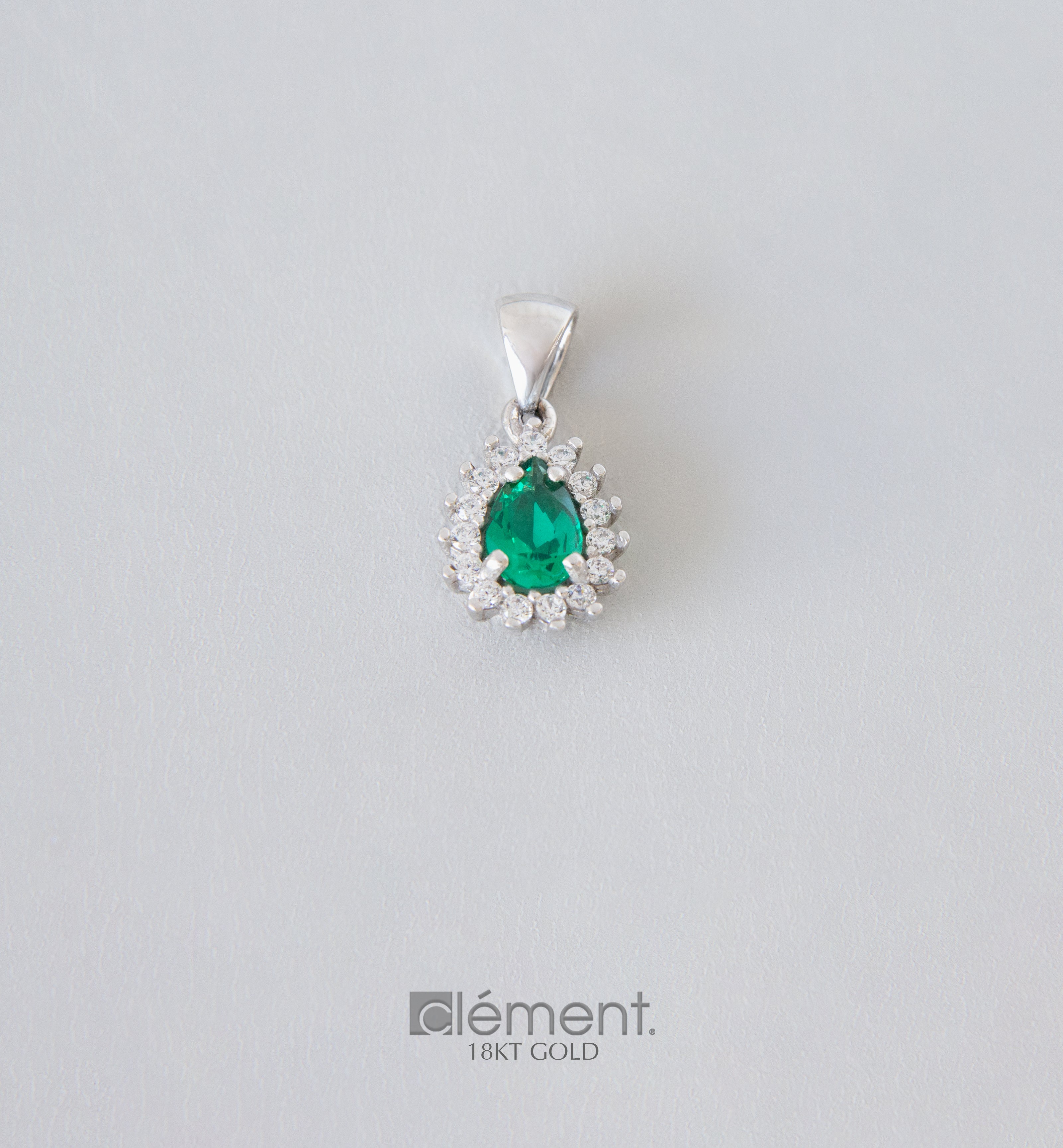 18ct White Gold Pendant with CZ Stones