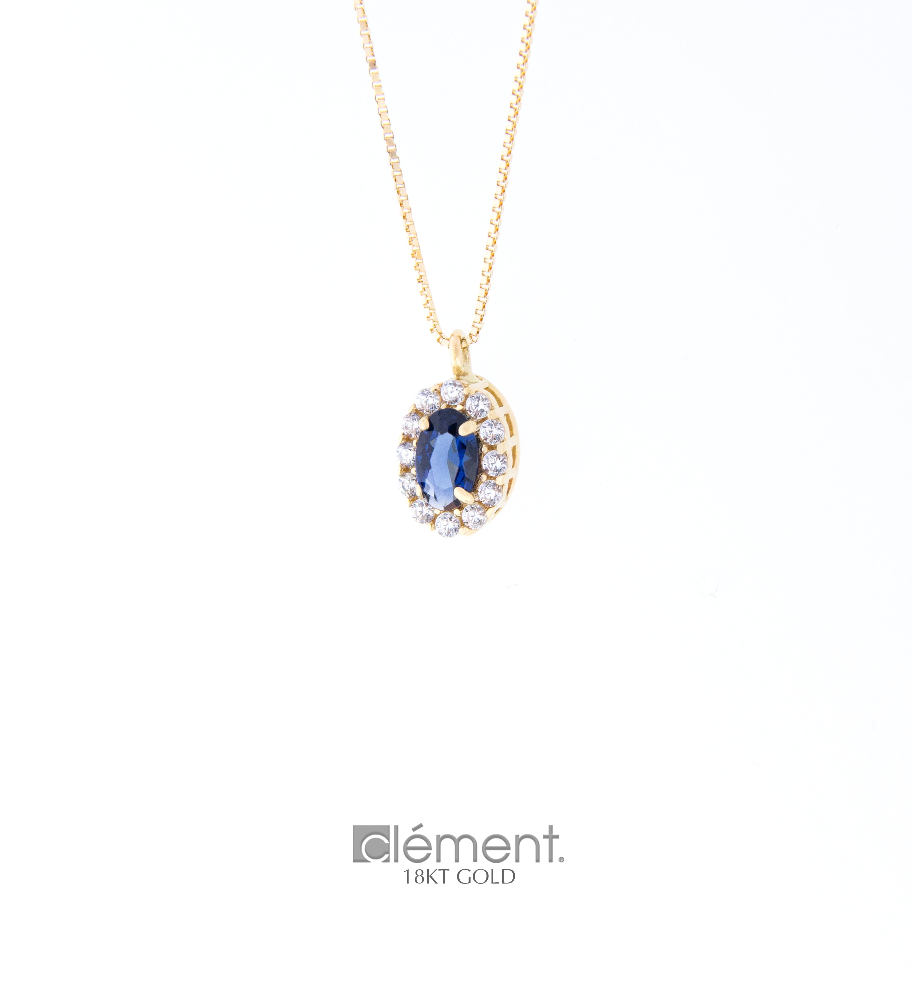 18ct Yellow Gold Pendant with CZ Stones