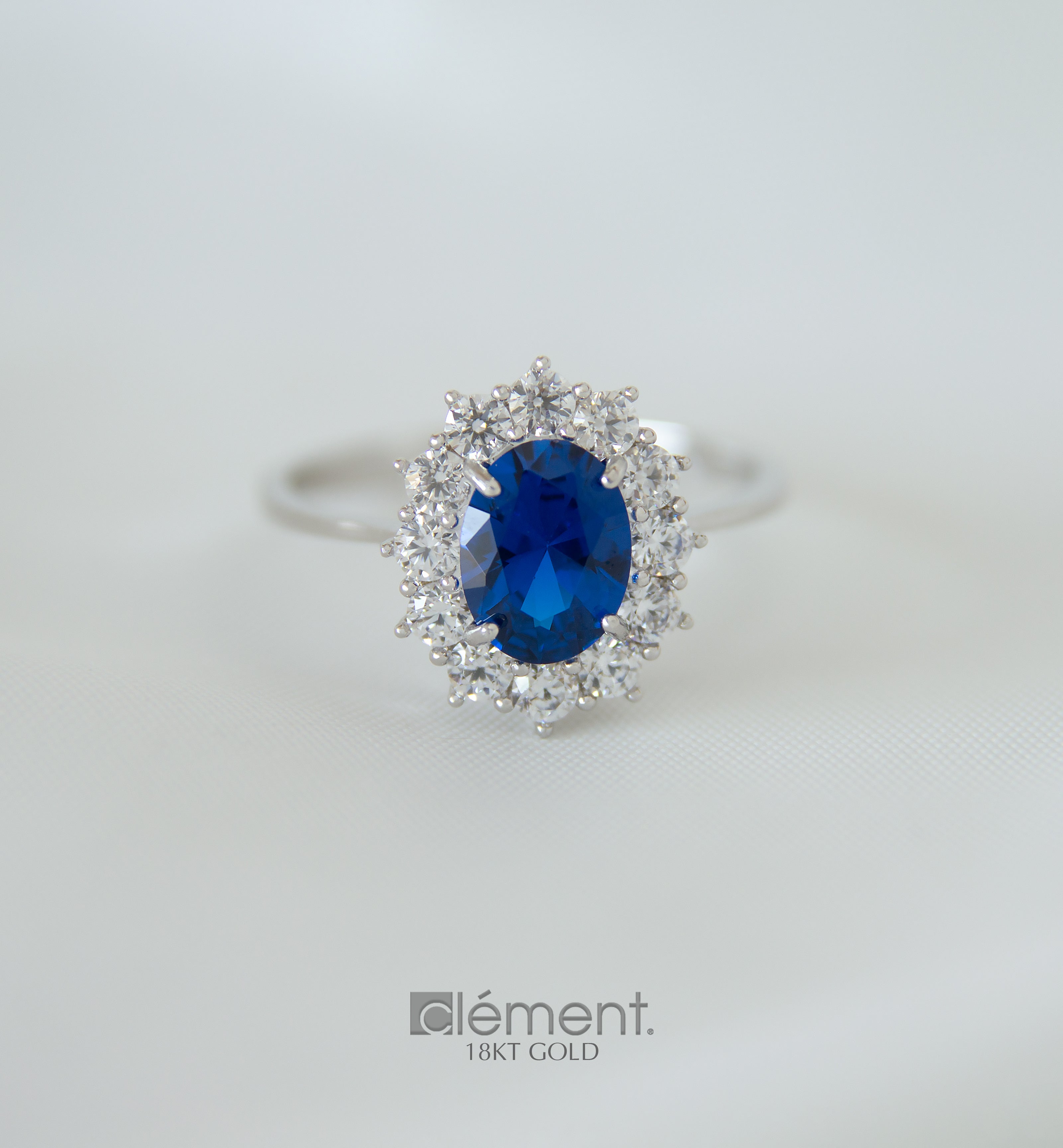 18ct Gold Ring with CZ Stones