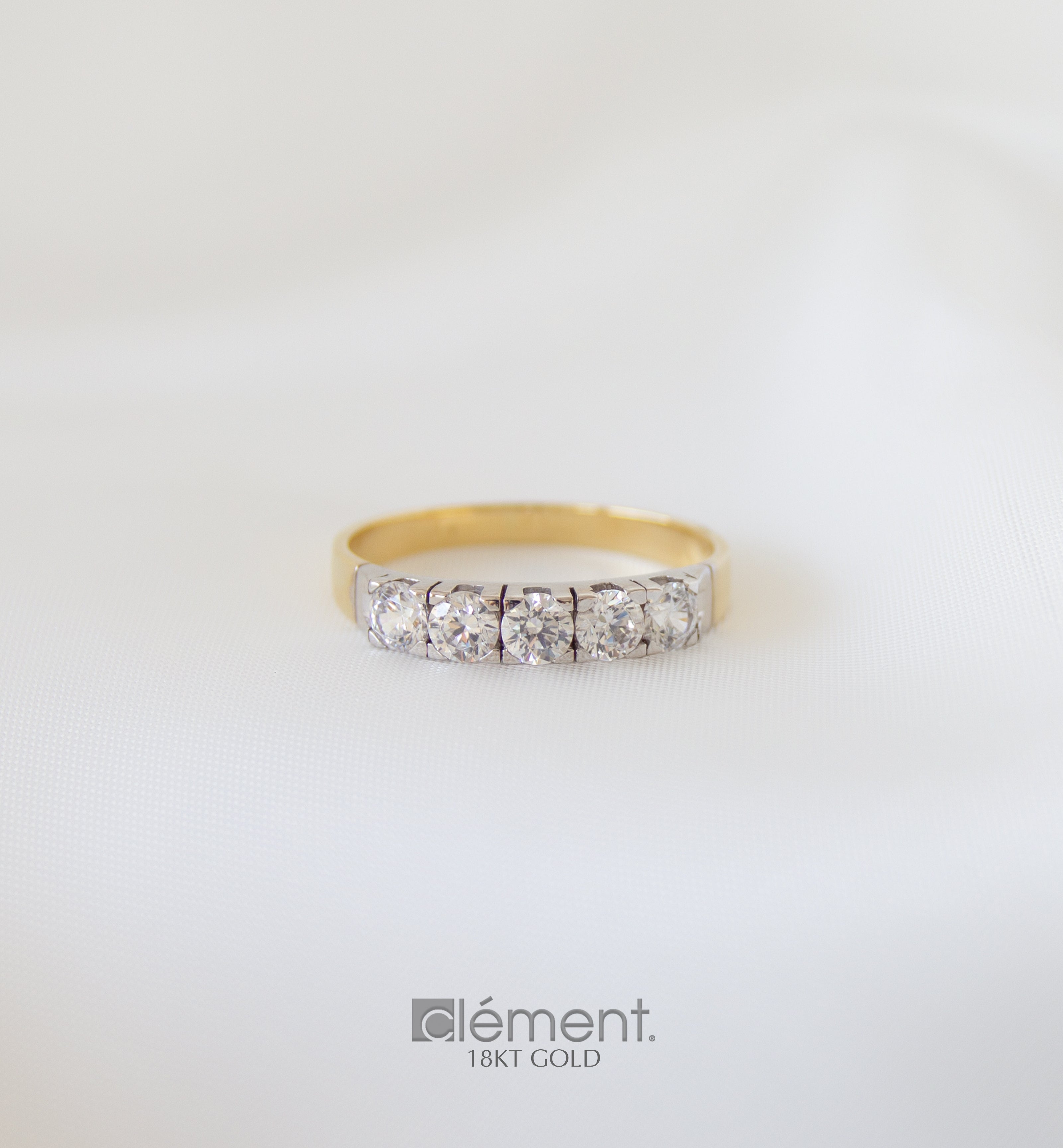 18ct Gold Two-Tone Eternity Ring with Cubic Zircon Stones