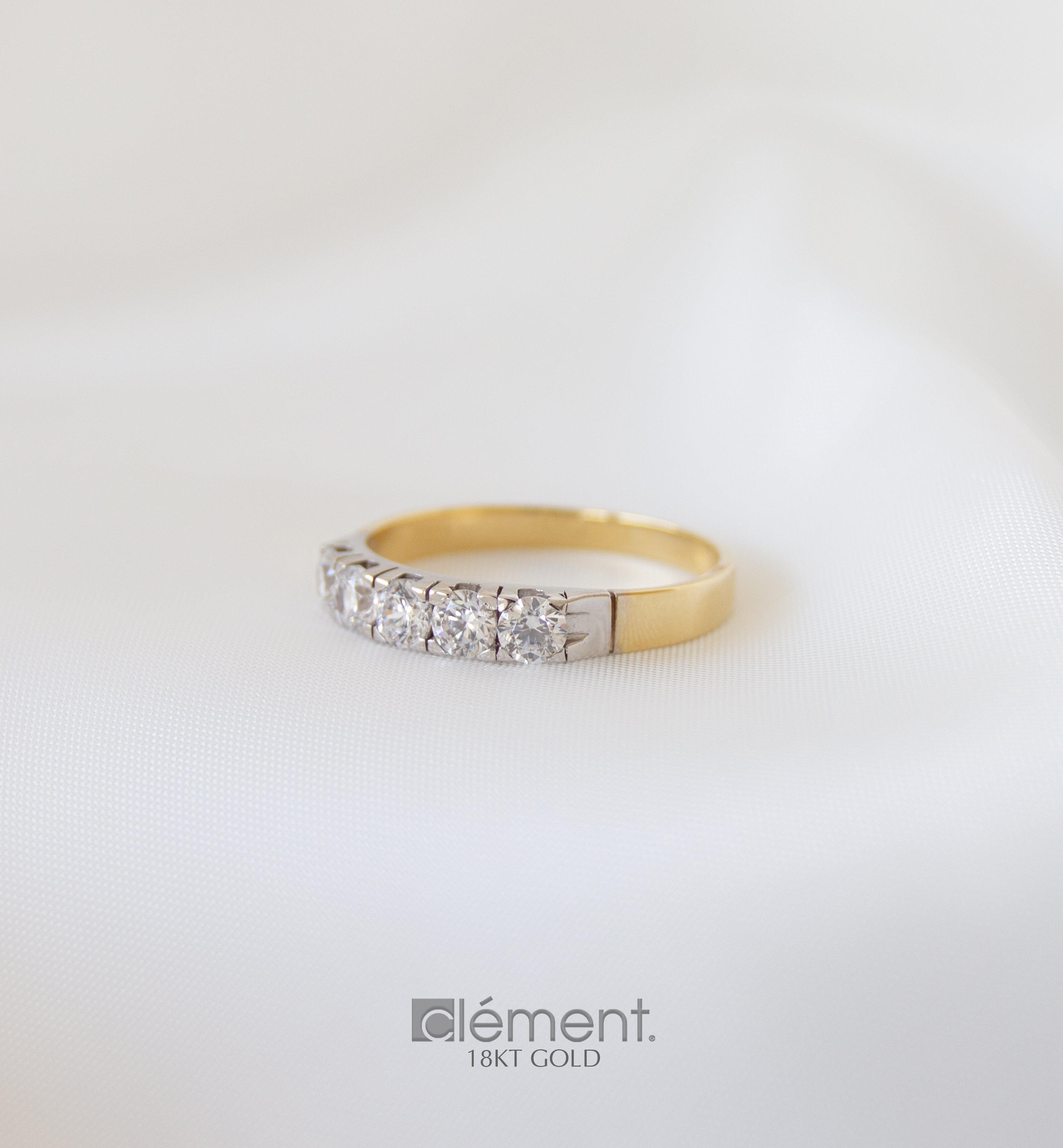 18ct Gold Two-Tone Eternity Ring with Cubic Zircon Stones