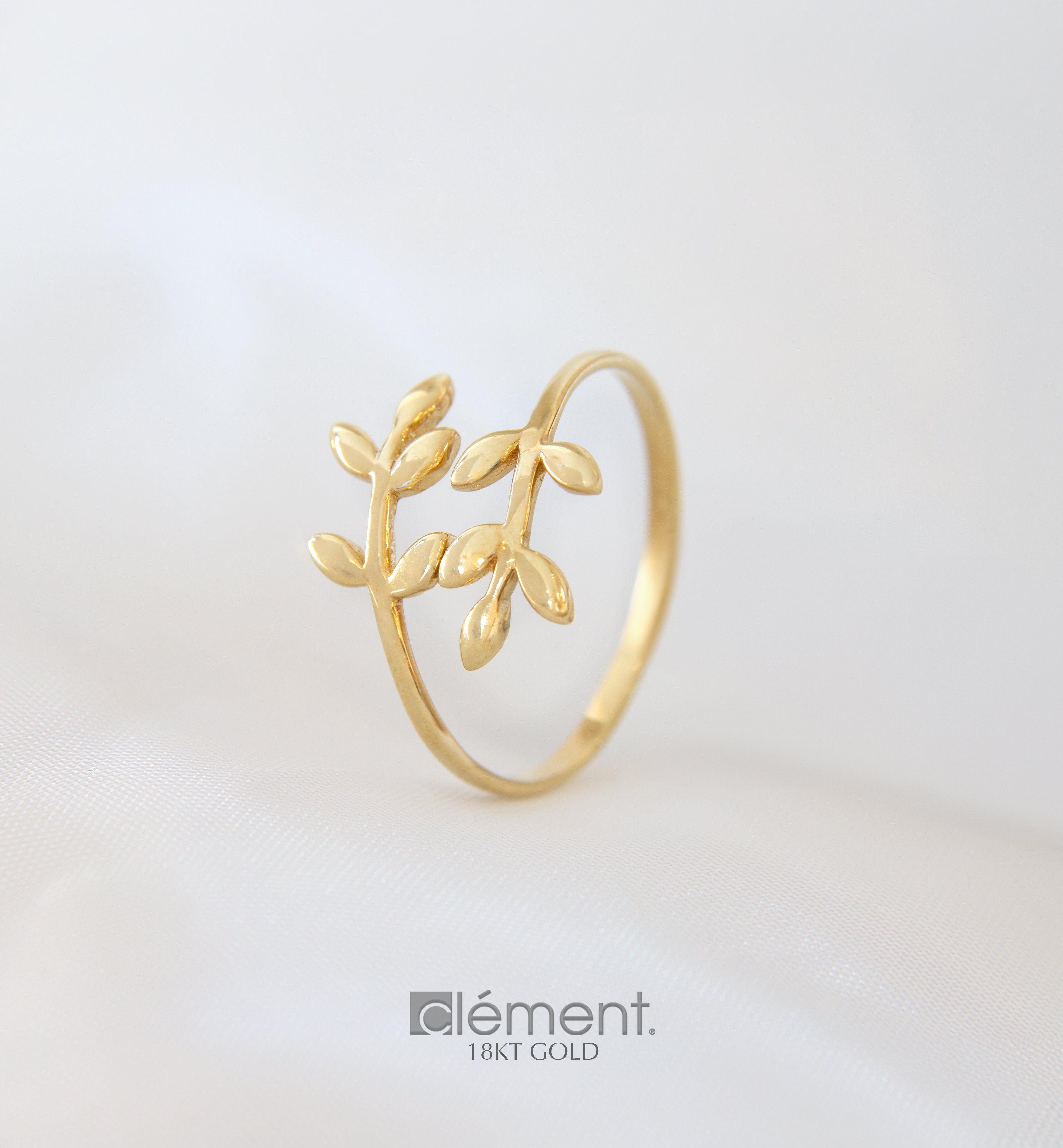 18ct Yellow Gold Leaf Design Ring