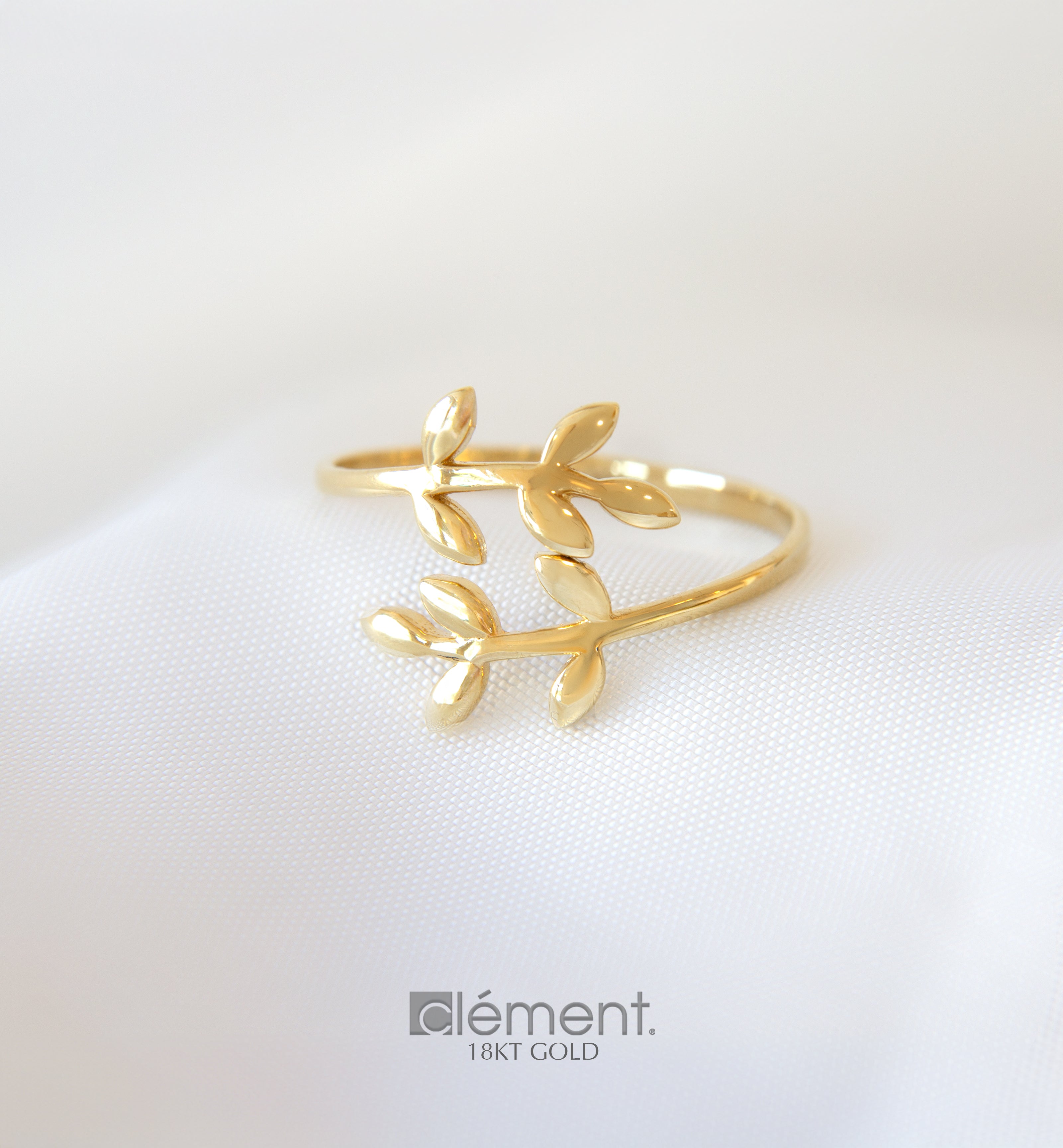 18ct Yellow Gold Leaf Design Ring