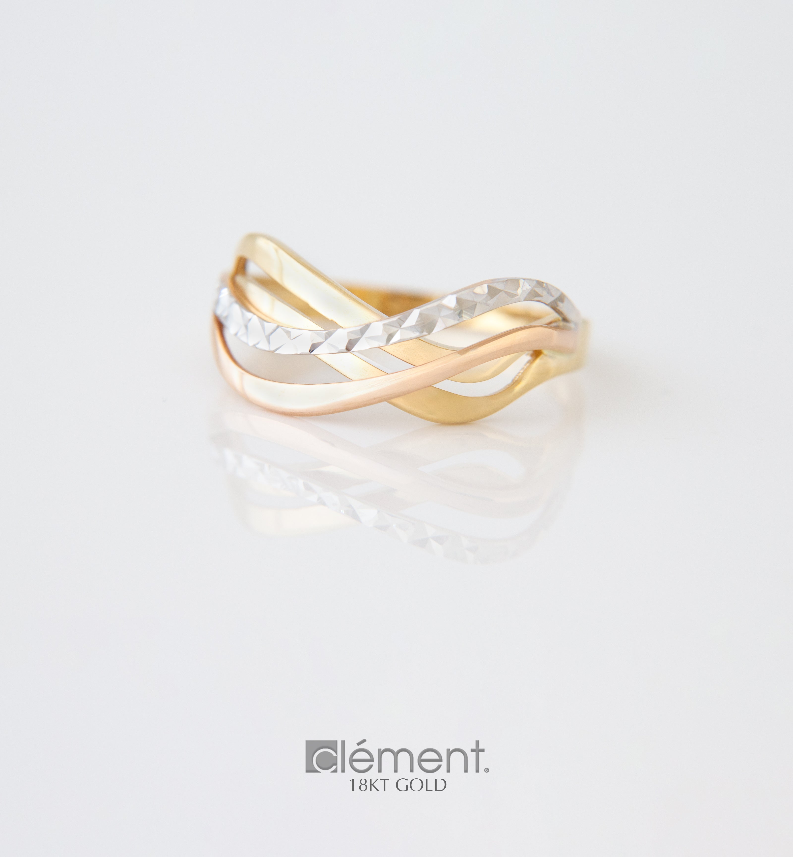 18ct Gold 3-Colour Ring