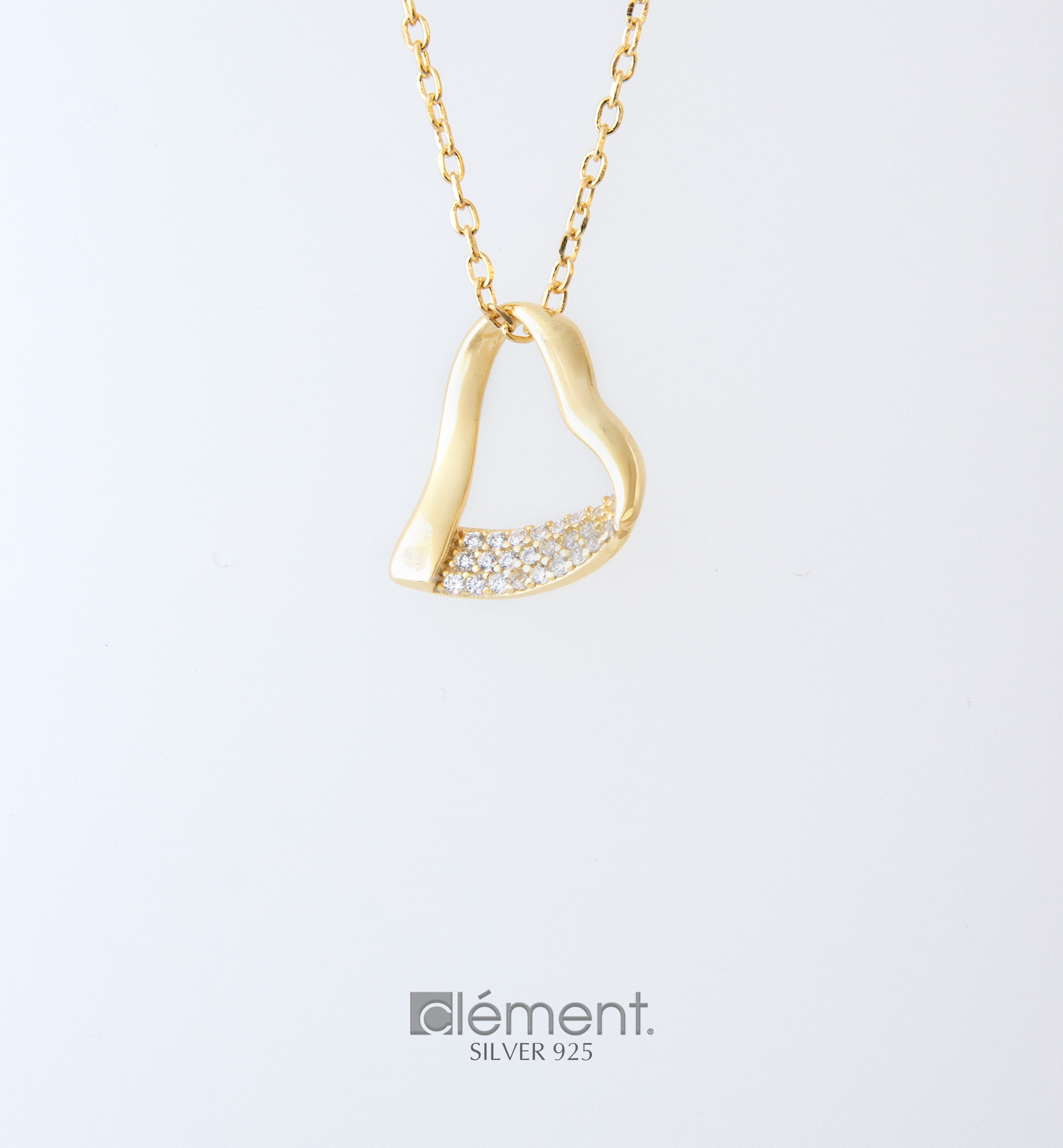 Silver 925 Yellow Gold Plated Heart Pendant