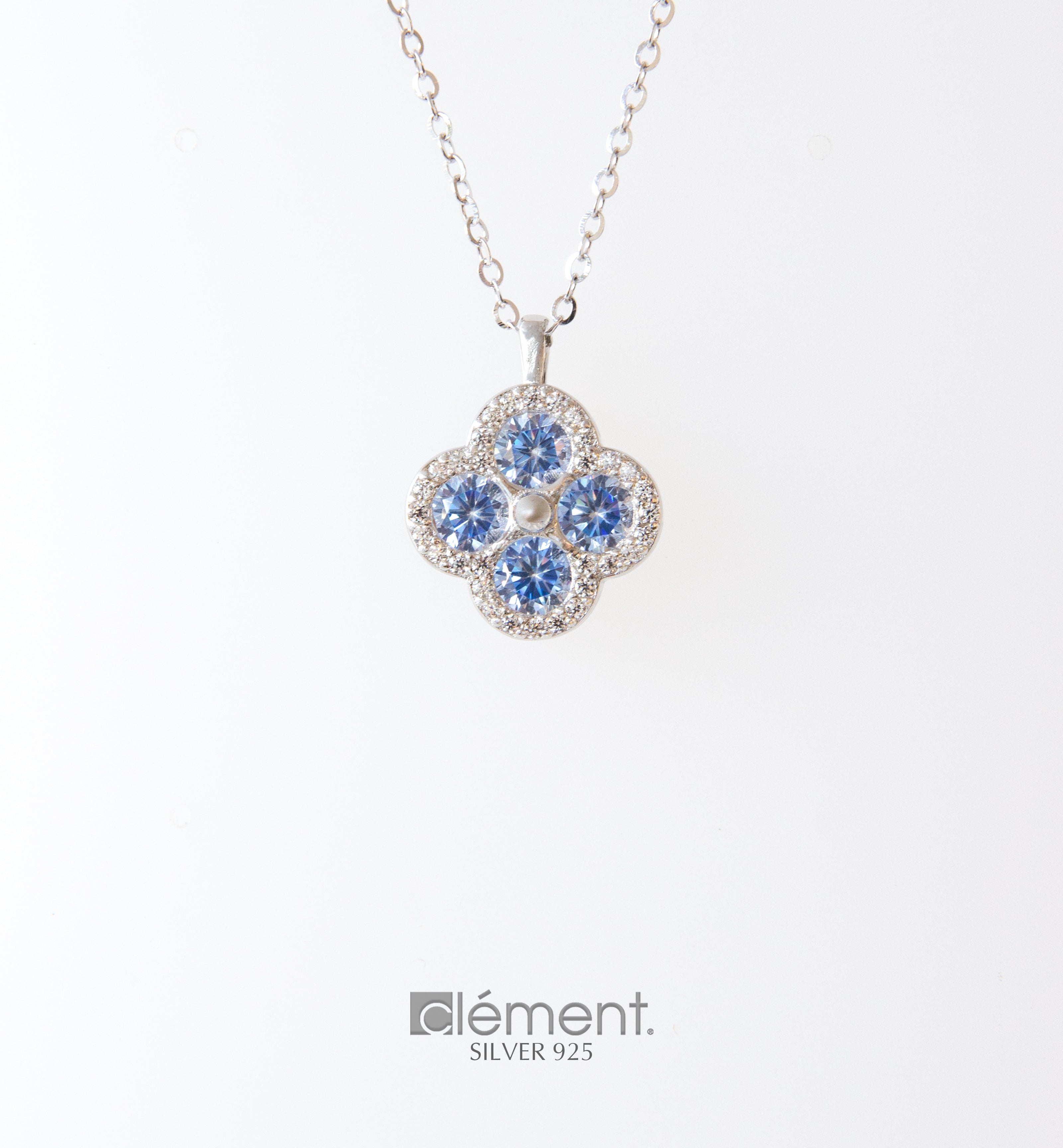 Silver 925 Flower Shape Pendant with CZ Stones