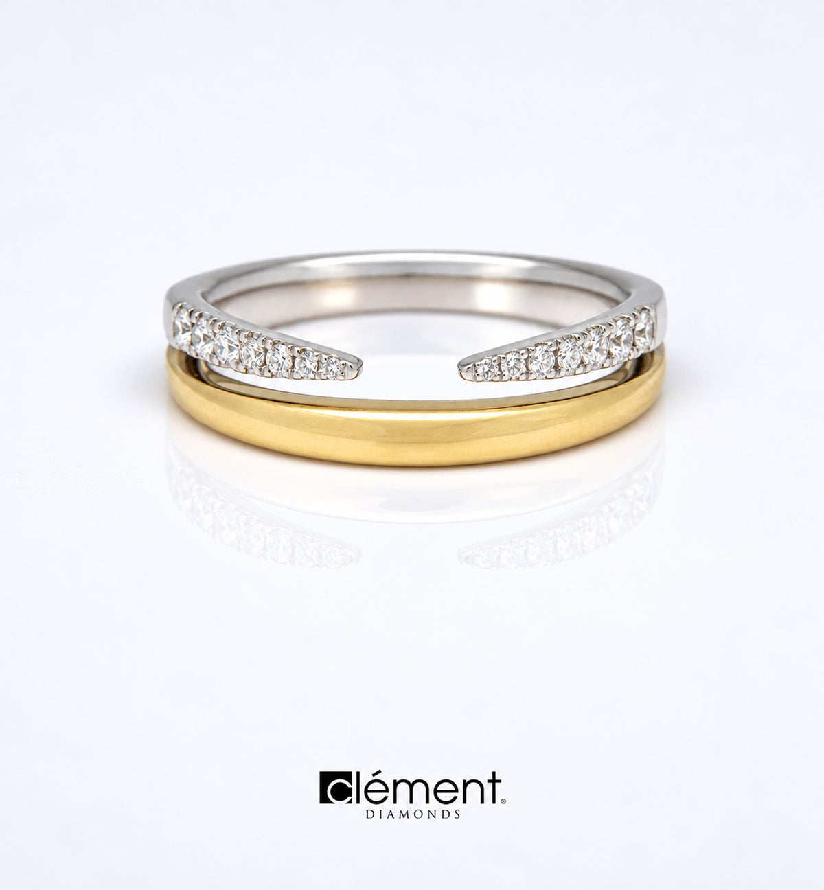 18ct Gold Two-Tone Diamond Ring