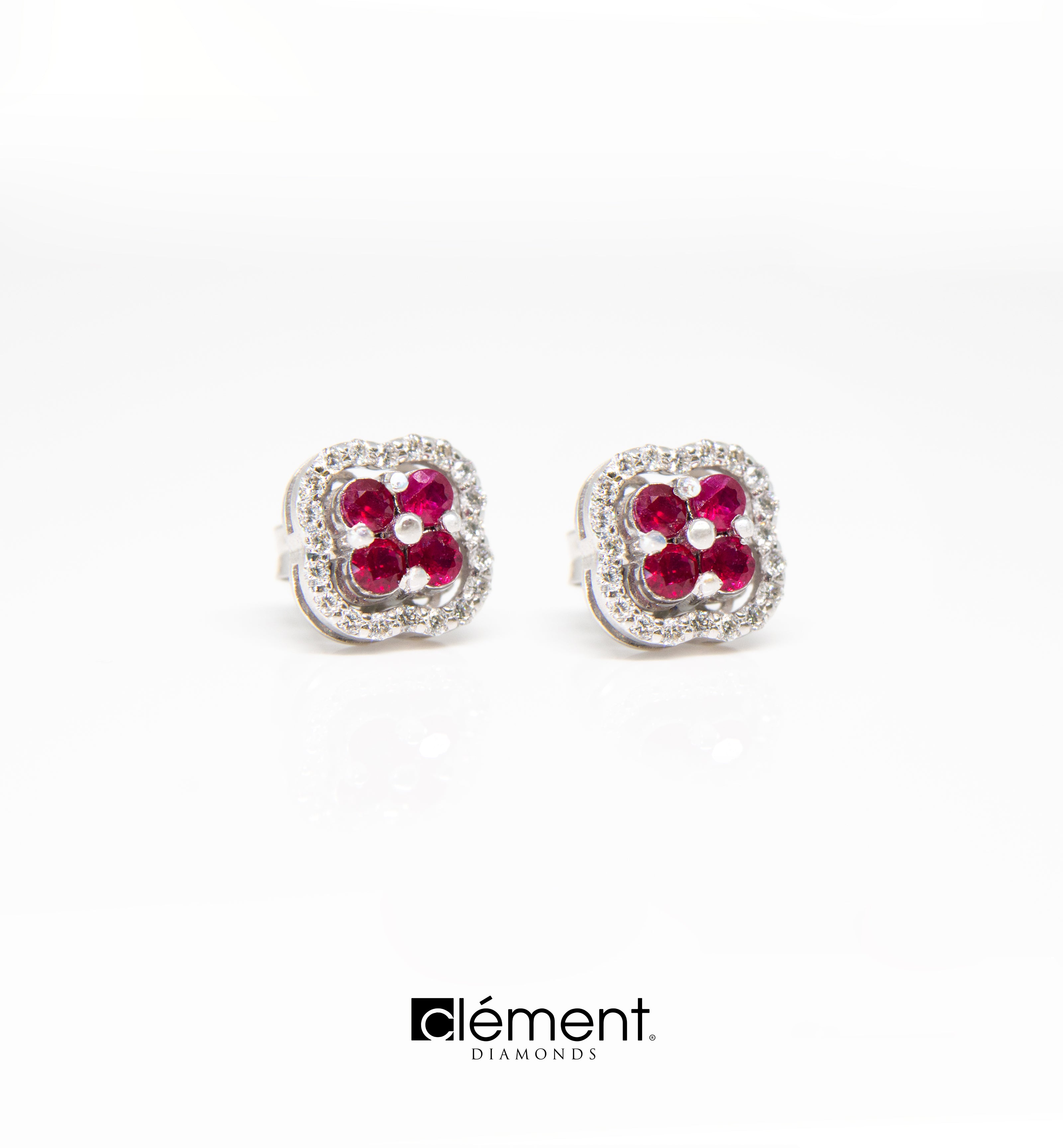 18ct White Gold Diamond & Ruby Jacket Earrings/Pendant