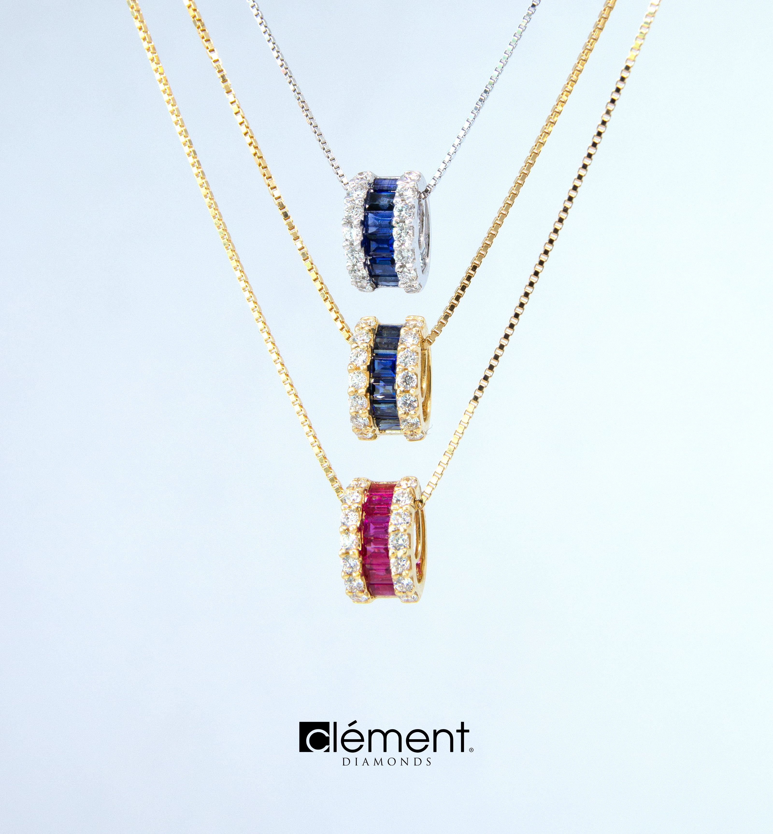 18ct Yellow Gold Diamond and Ruby Pendant