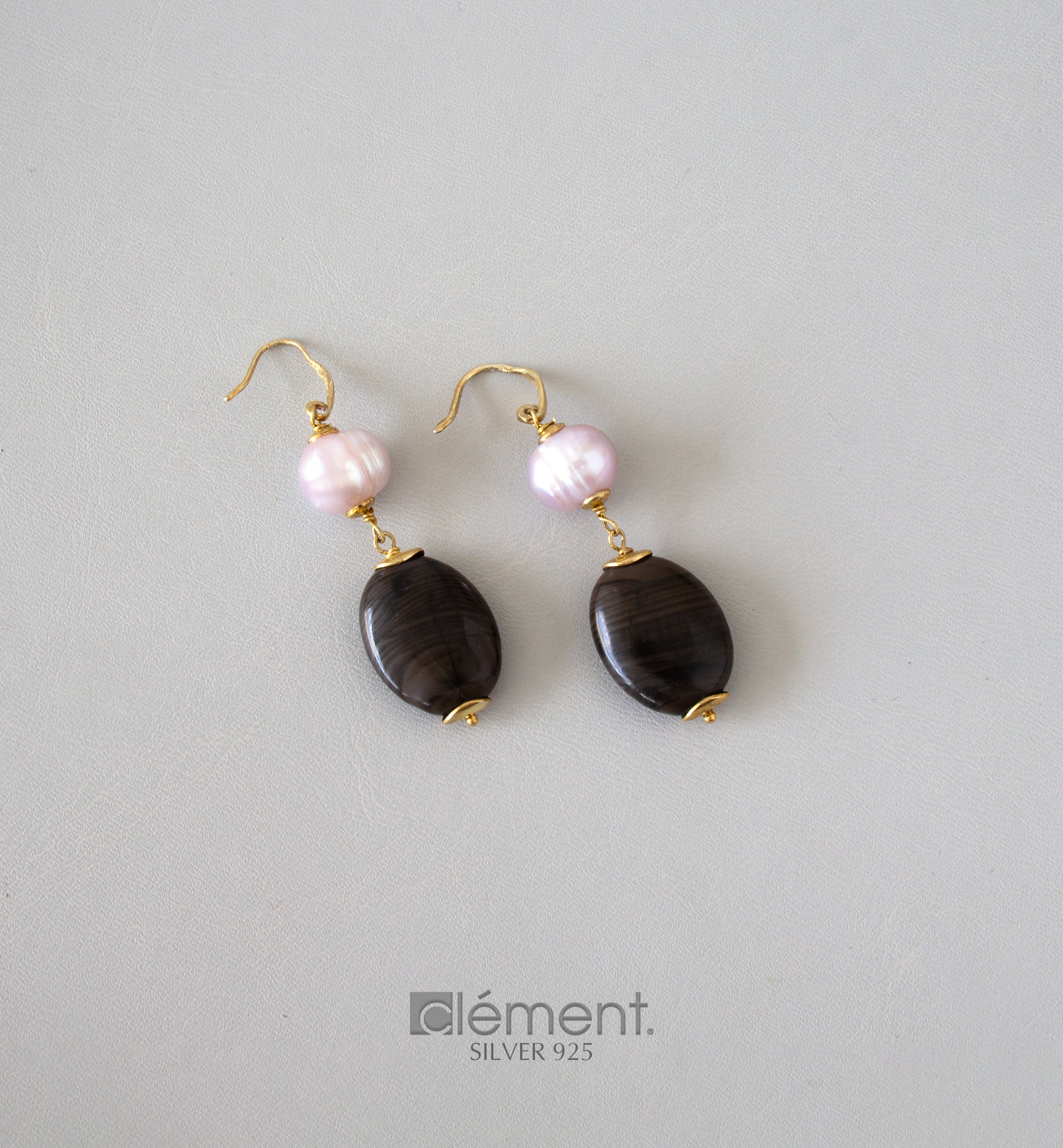 Silver 925 Earrings with Semi-Precious Stones and Pearls