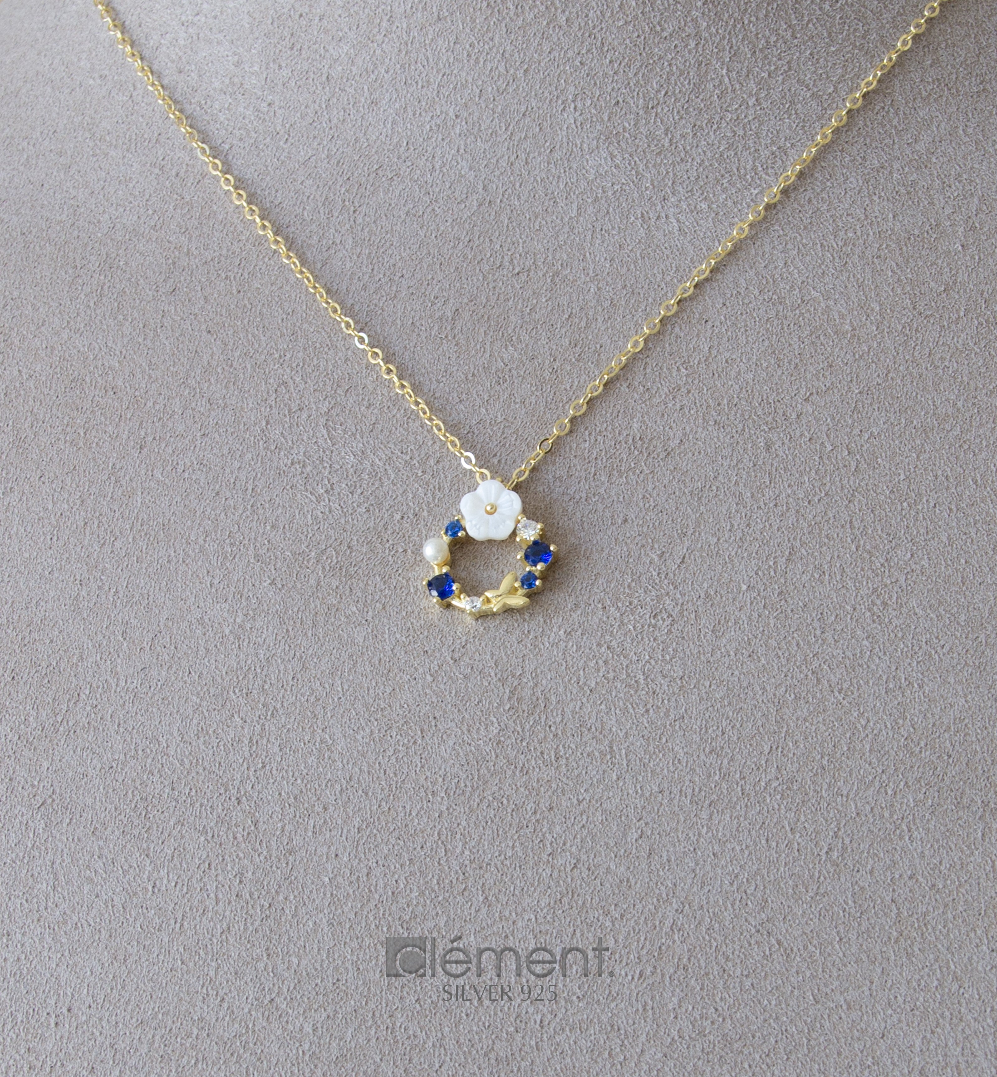 Silver 925 Yellow Gold Necklace