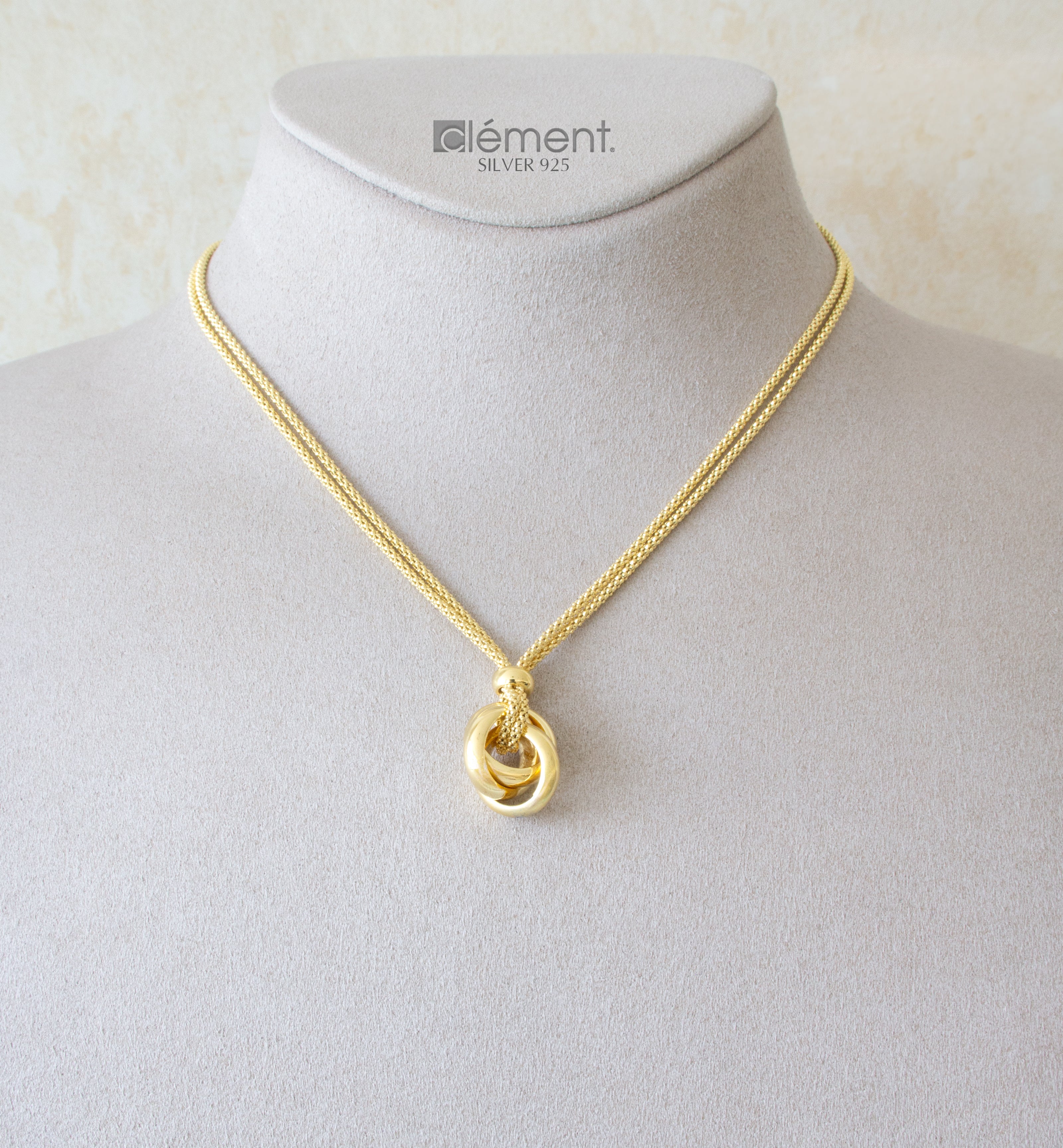 Silver 925 Yellow Gold Plated Knot Necklace