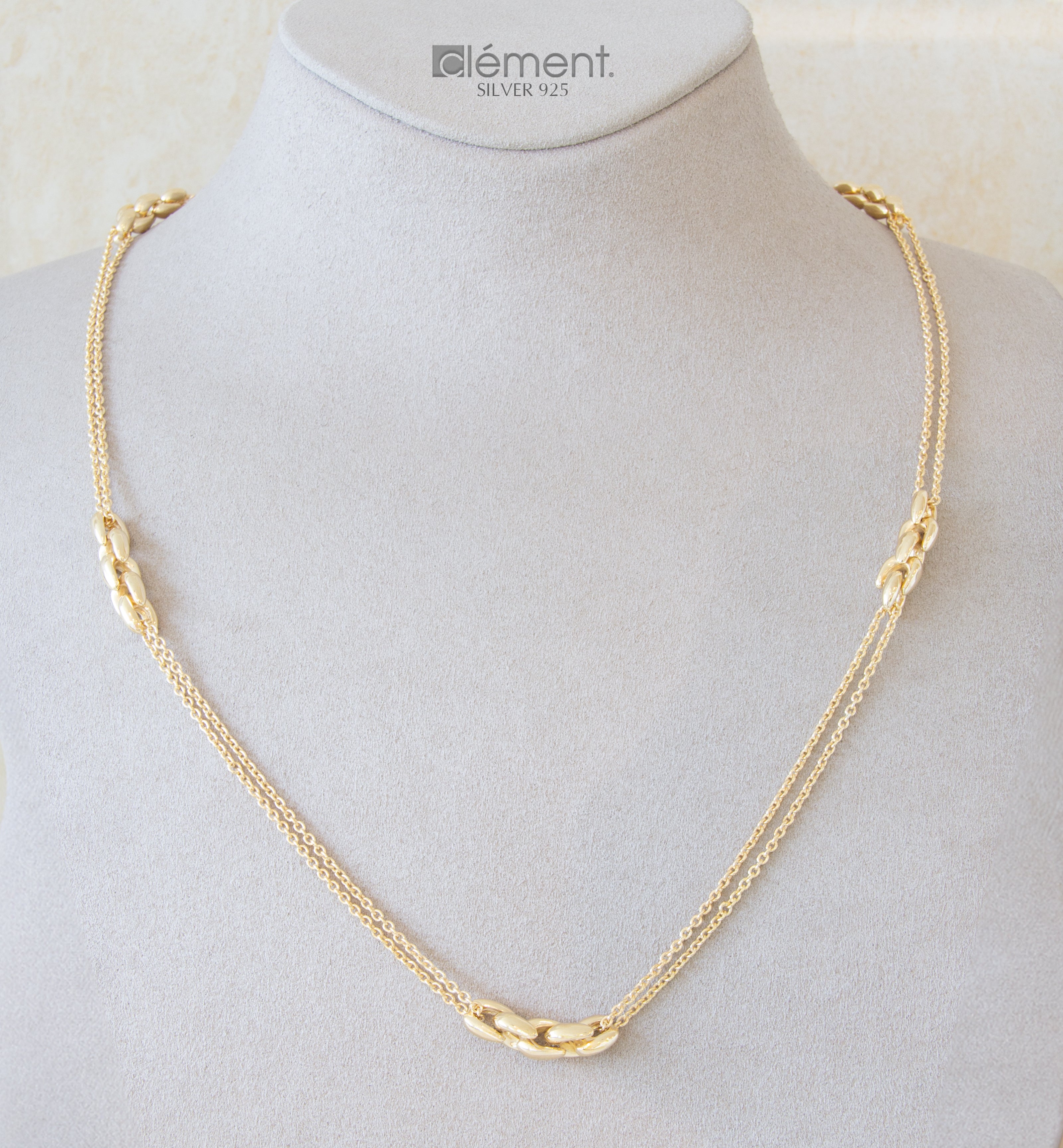 Silver 925 Yellow Gold Plated Design Necklace
