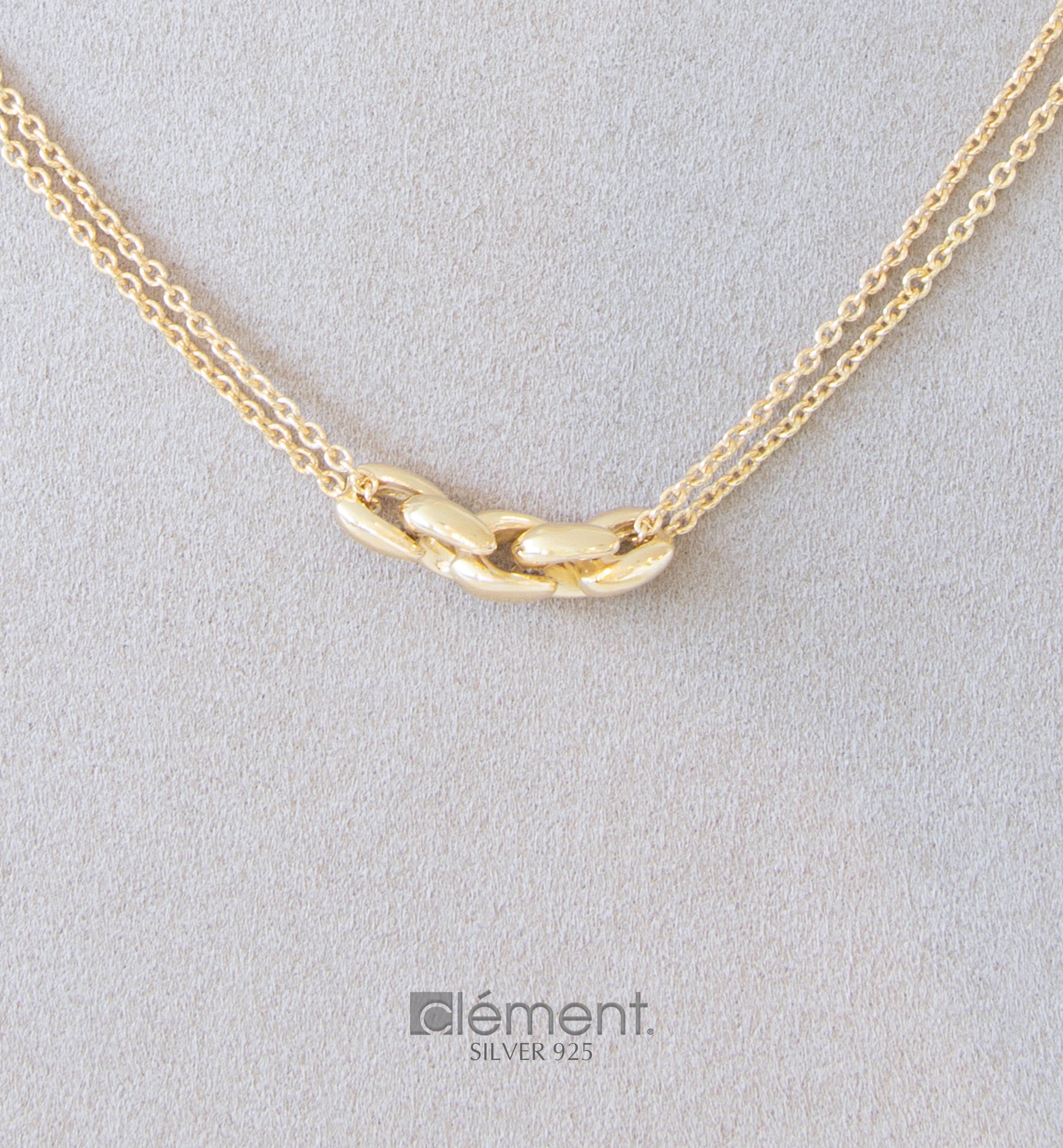 Silver 925 Yellow Gold Plated Design Necklace