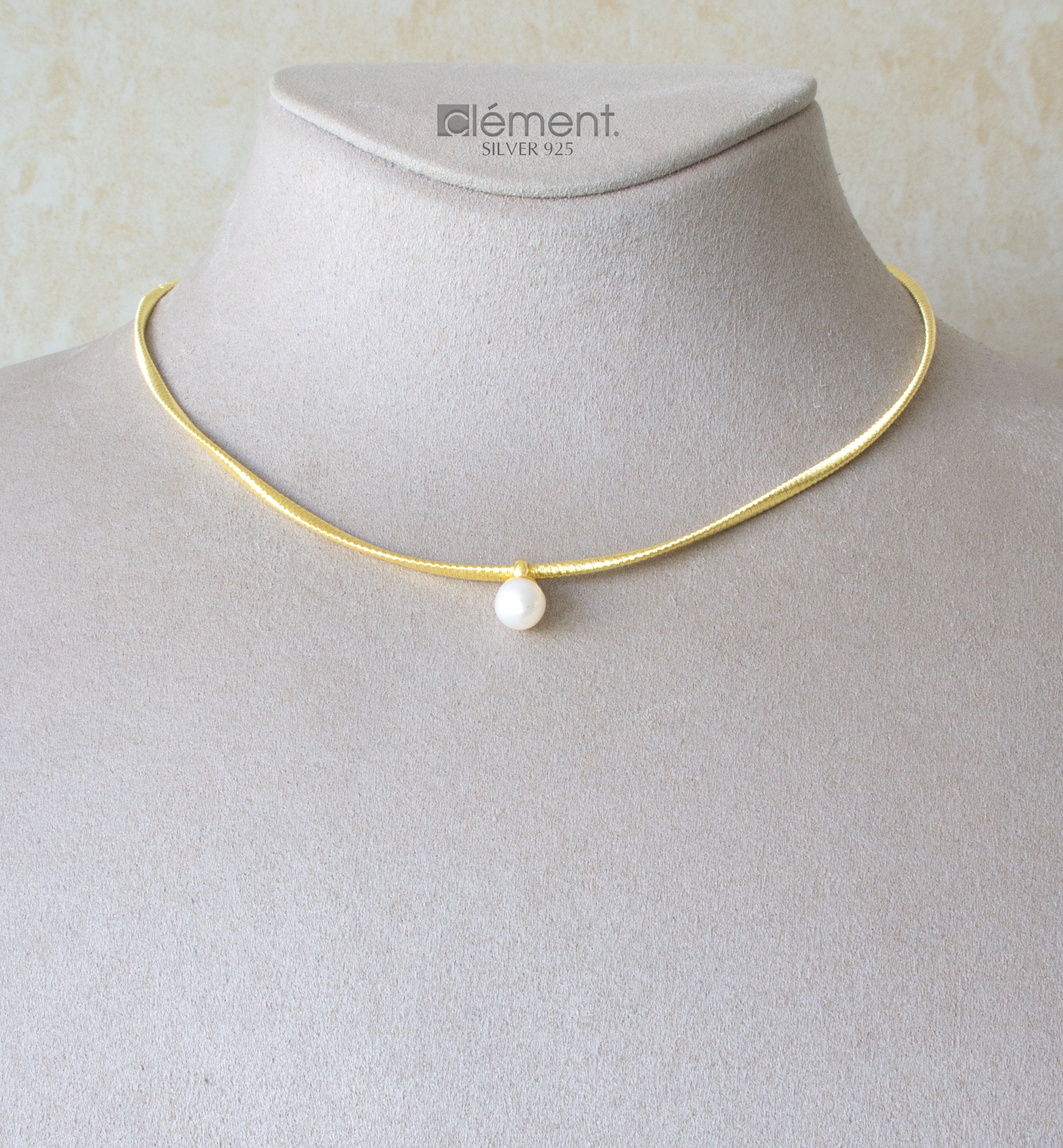 Silver 925 Twisted Necklace with Pearl