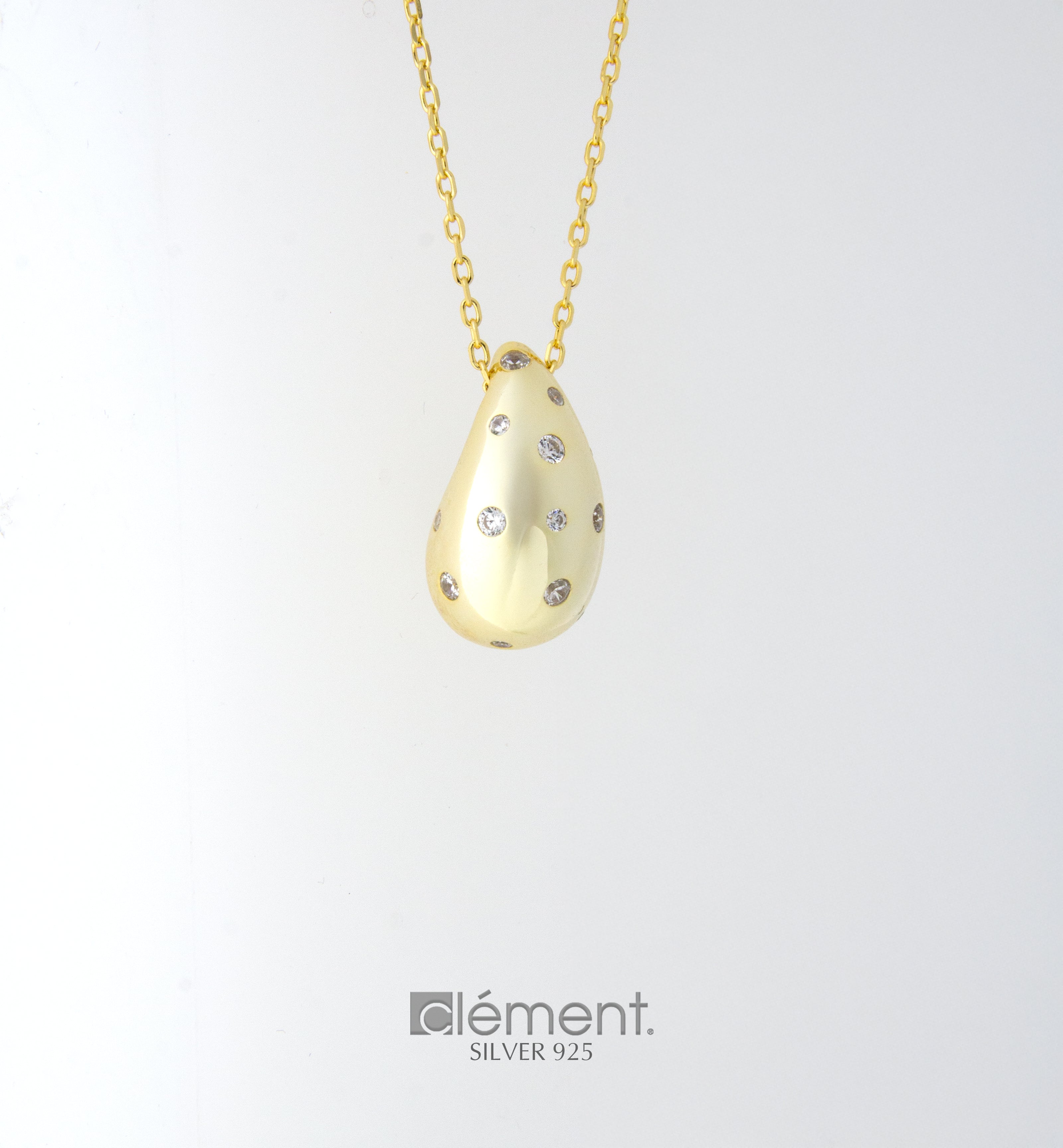 Silver 925 Drop Pendant with CZ Stones