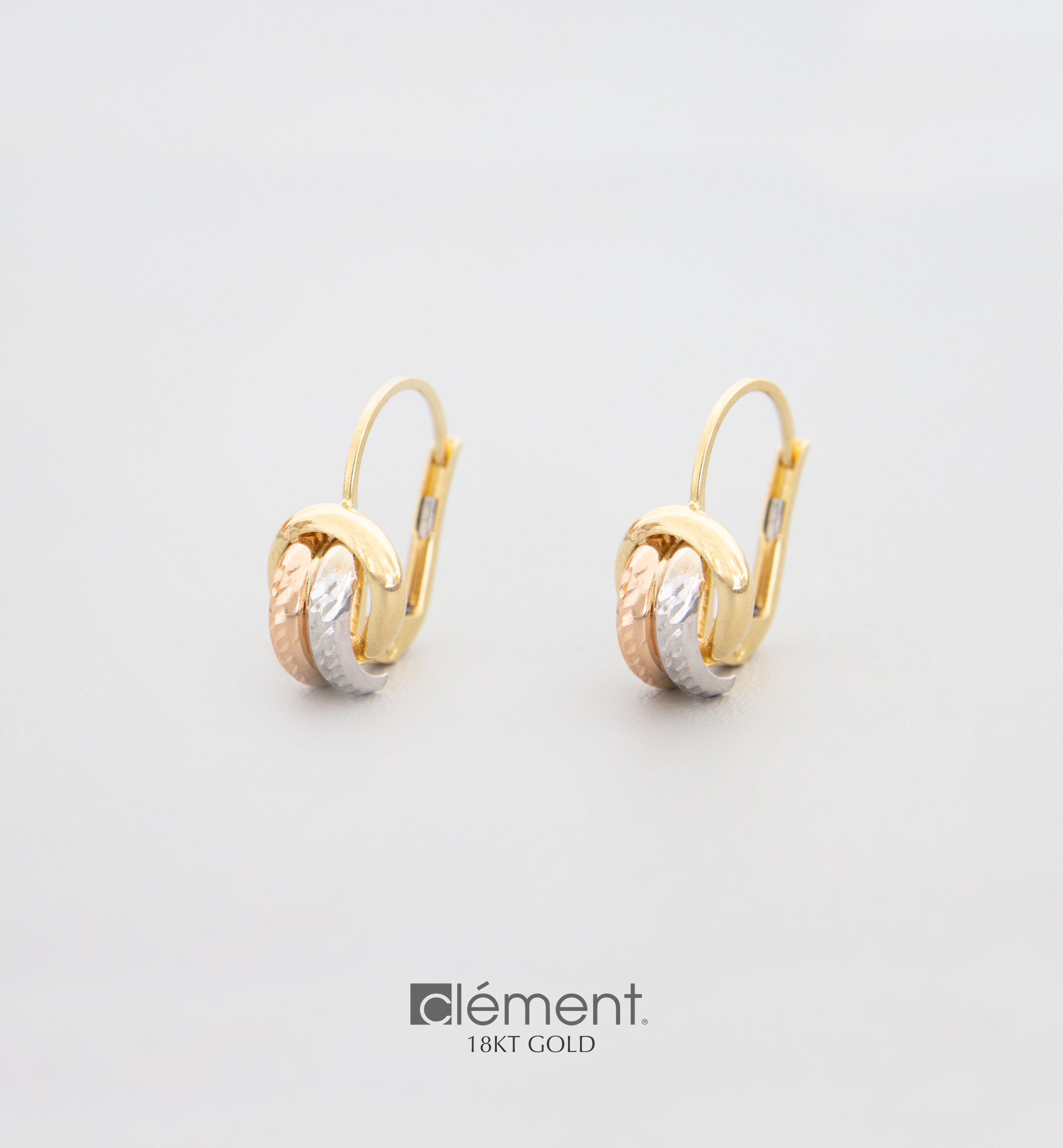 18ct Gold 3-Colour Earrings