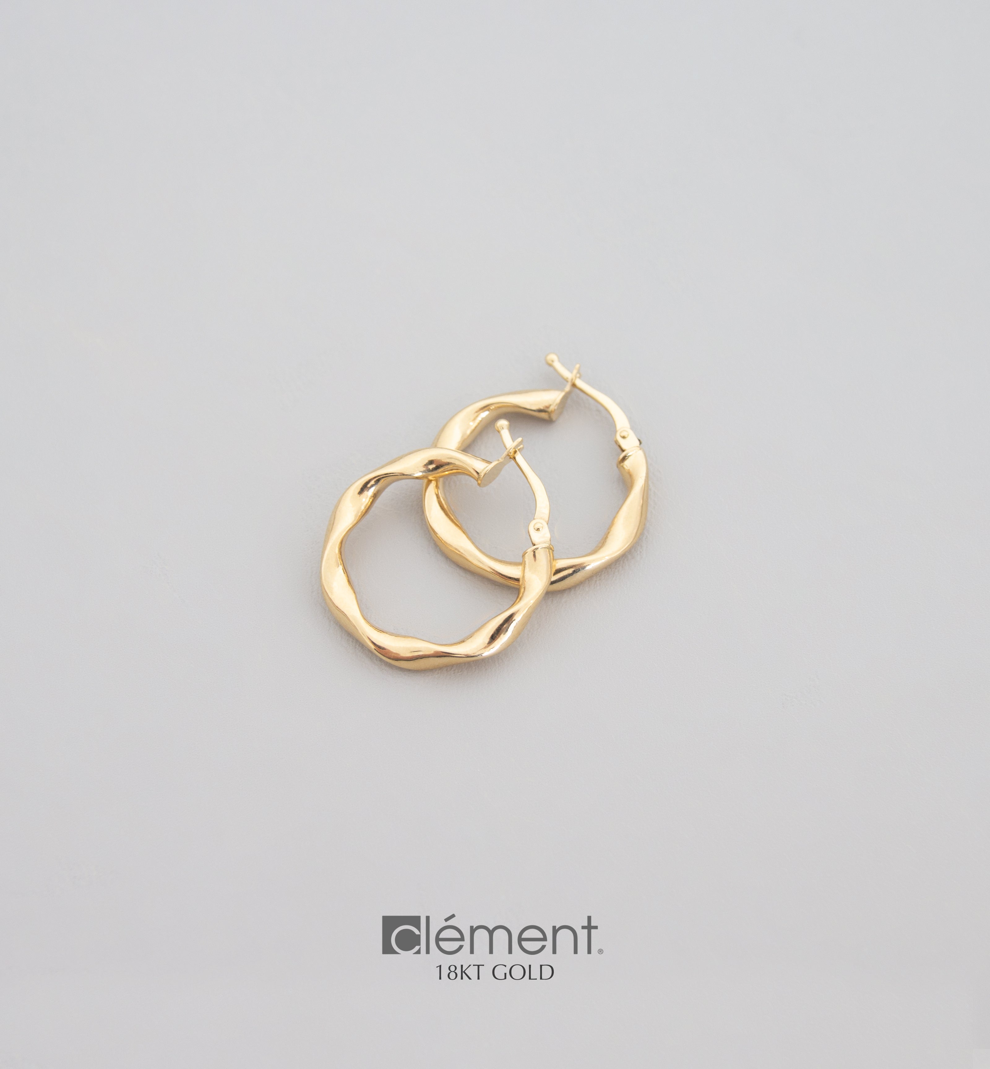 18ct Yellow Gold Twisted Hoop Earrings