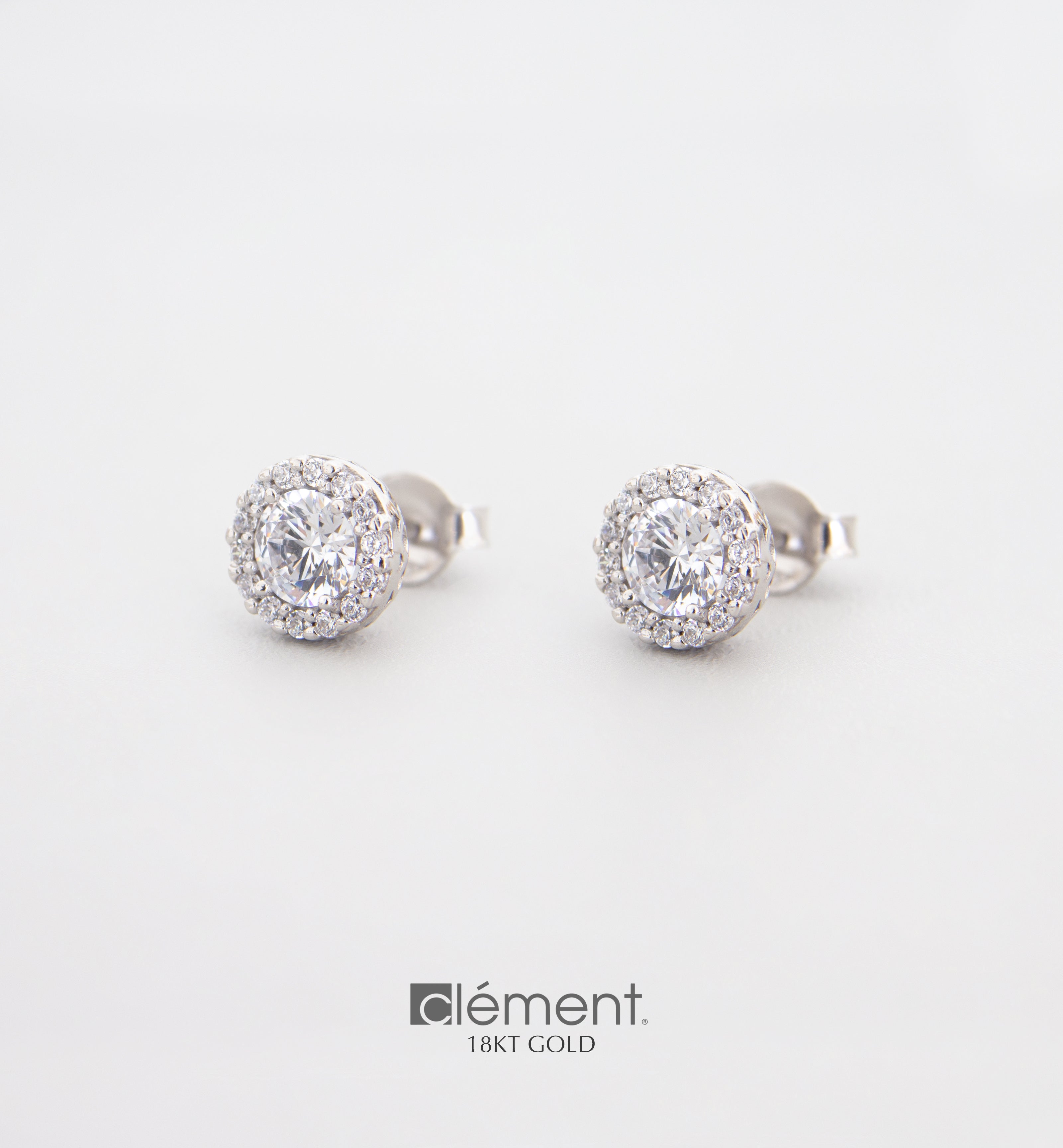 18ct White Gold Earrings with Cubic Zircon Stones