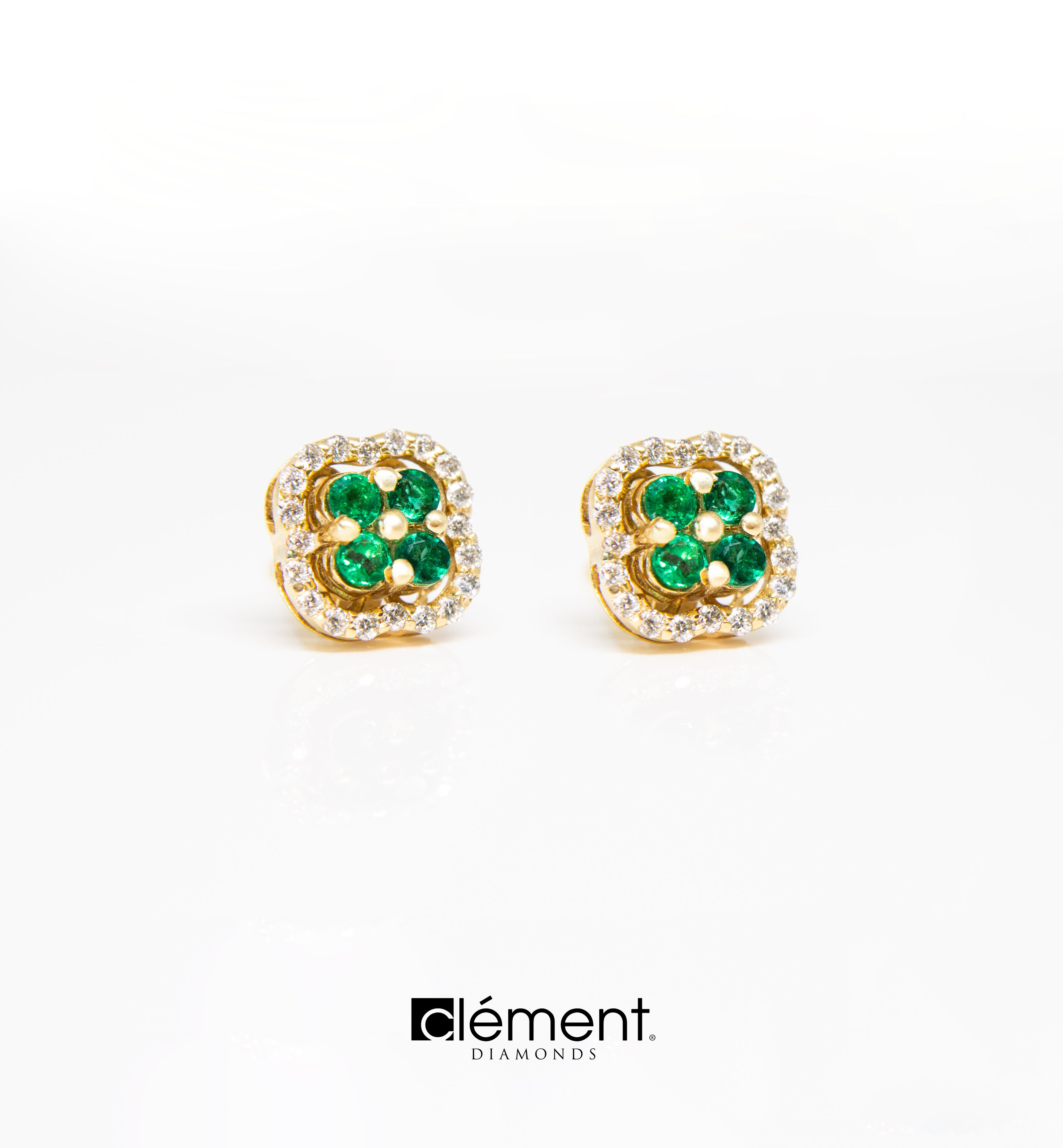 18ct Yellow Gold Diamond & Emerald Jacket Earrings/Pendant