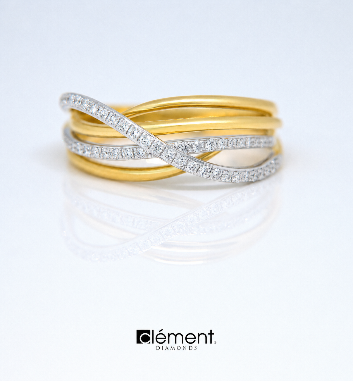 18ct Gold Two-Tone Diamond Ring