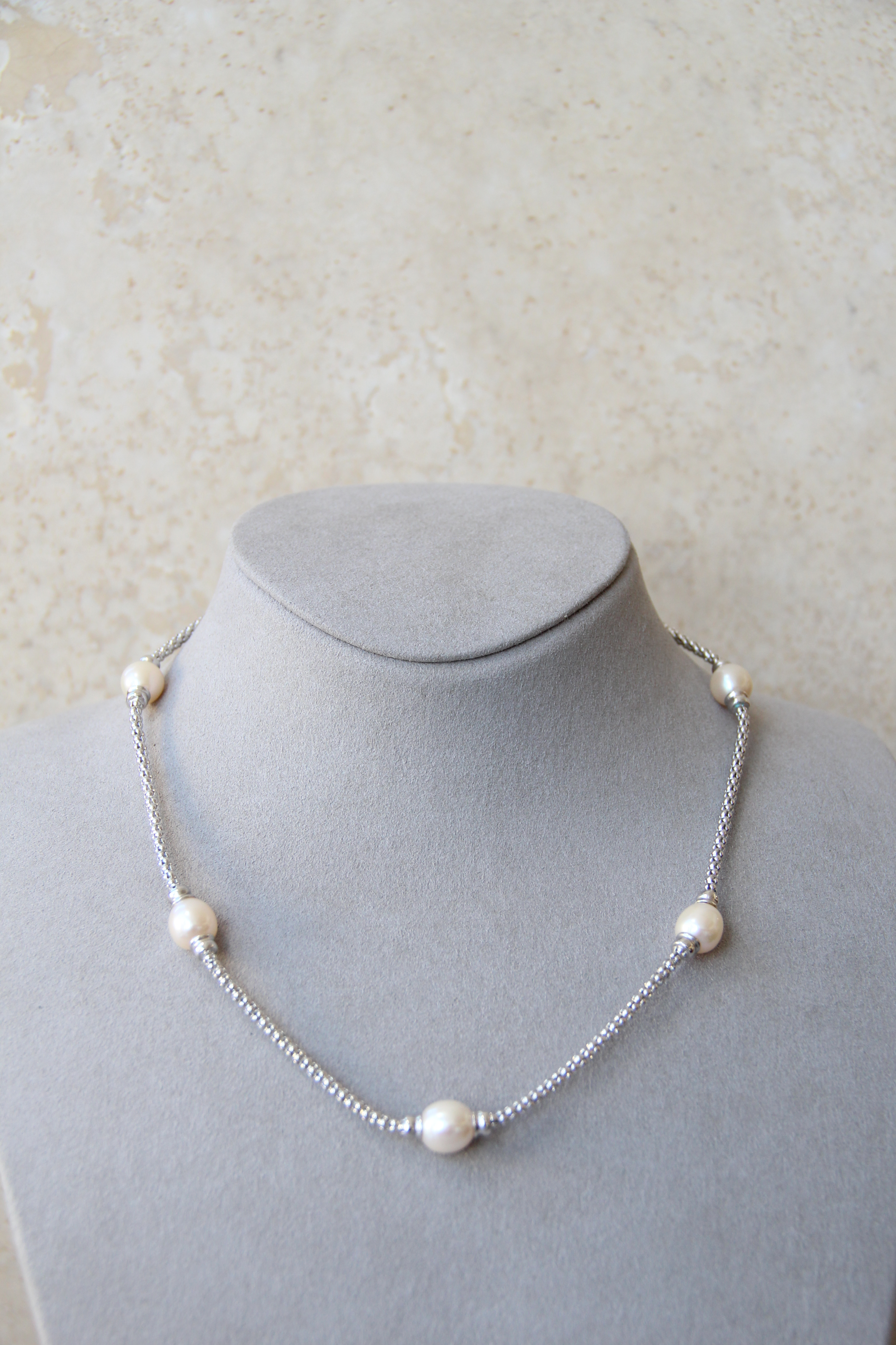Silver 925 Necklace with Cultured Pearls