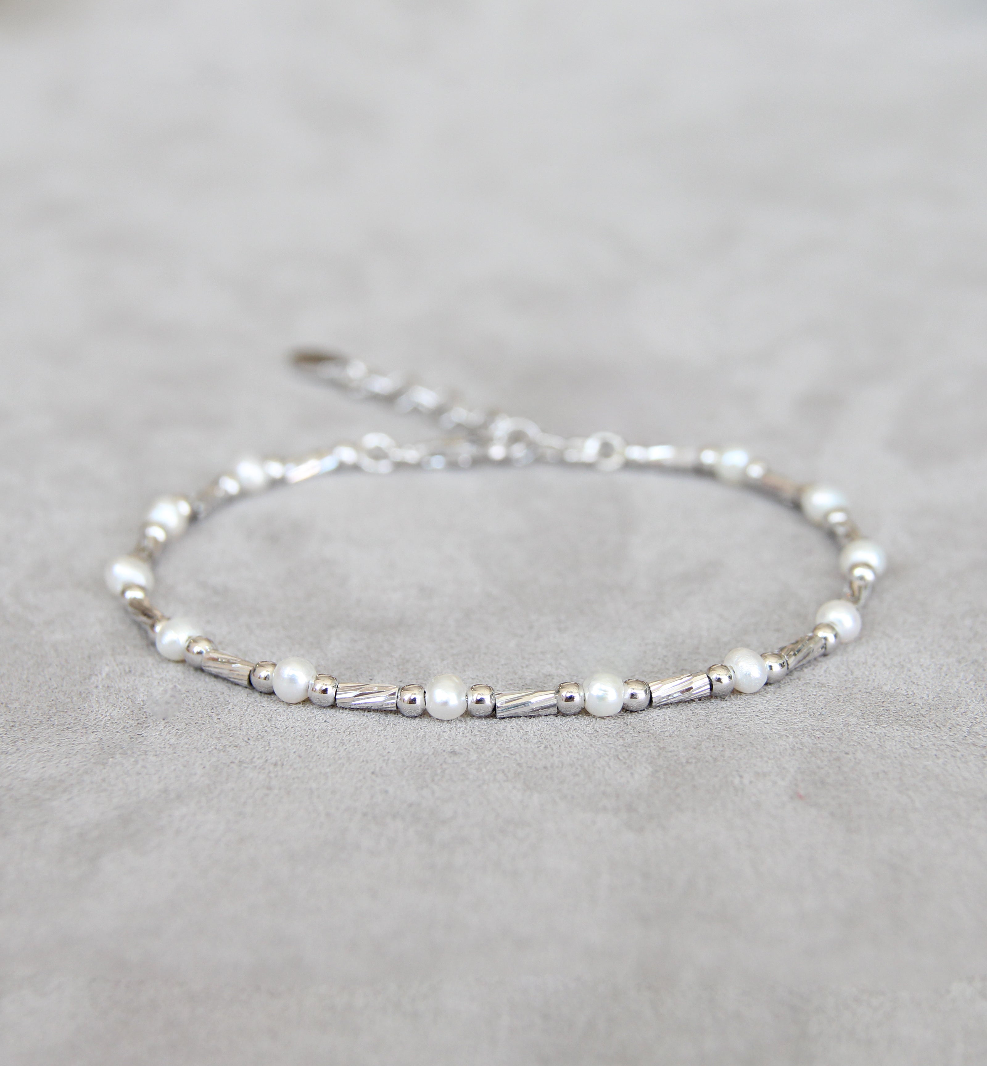 Silver 925 Bracelet with Cultured Pearls